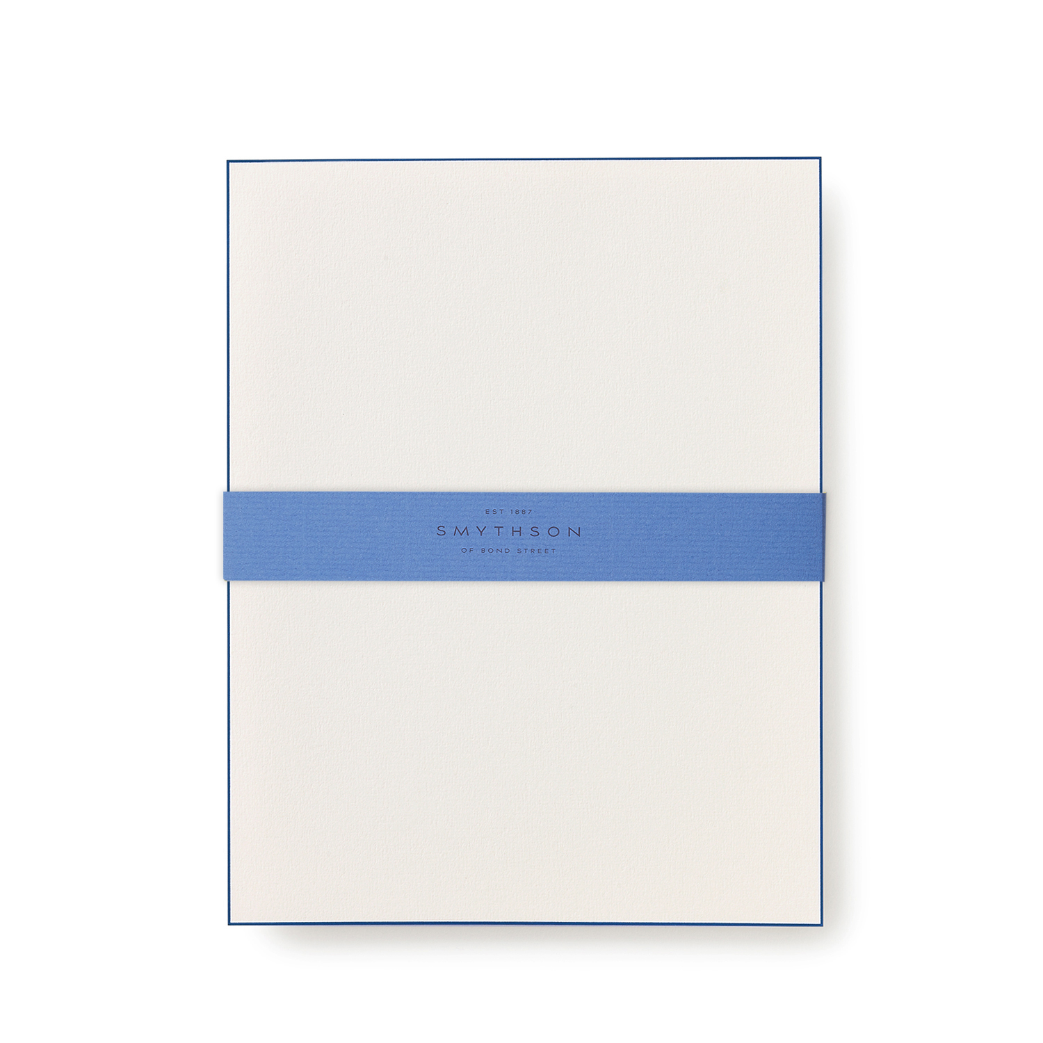 Smythson Bordered Kings Writing Paper In Navy