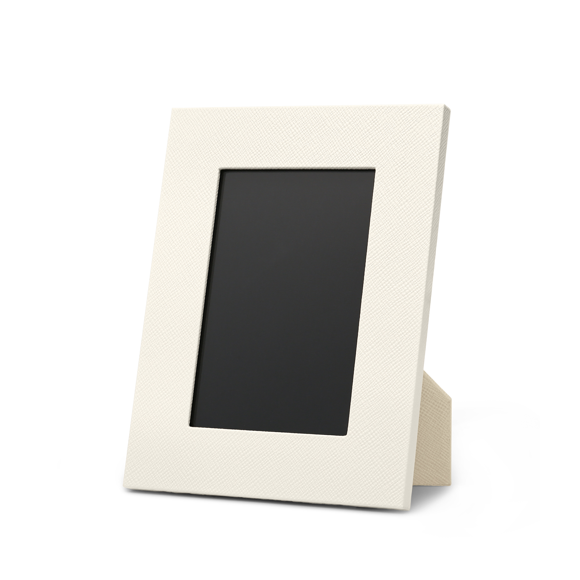 Smythson Small Photo Frame In Panama In Chalk