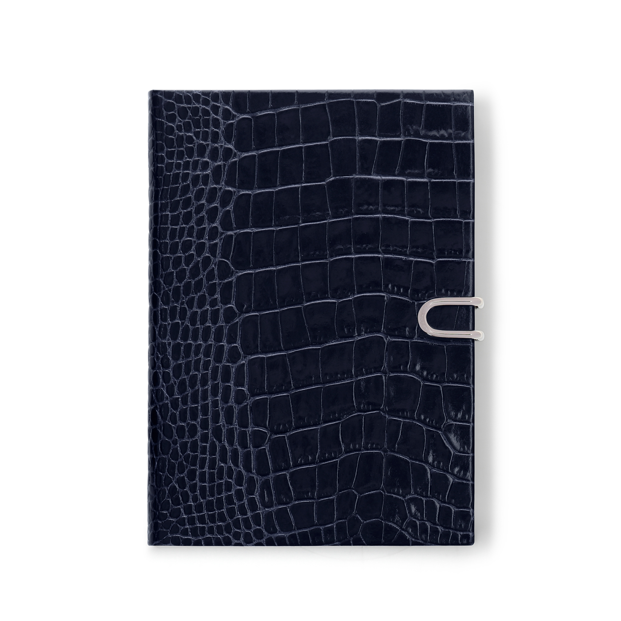 Smythson Soho Notebook With Slide Closure In Mara In Blue