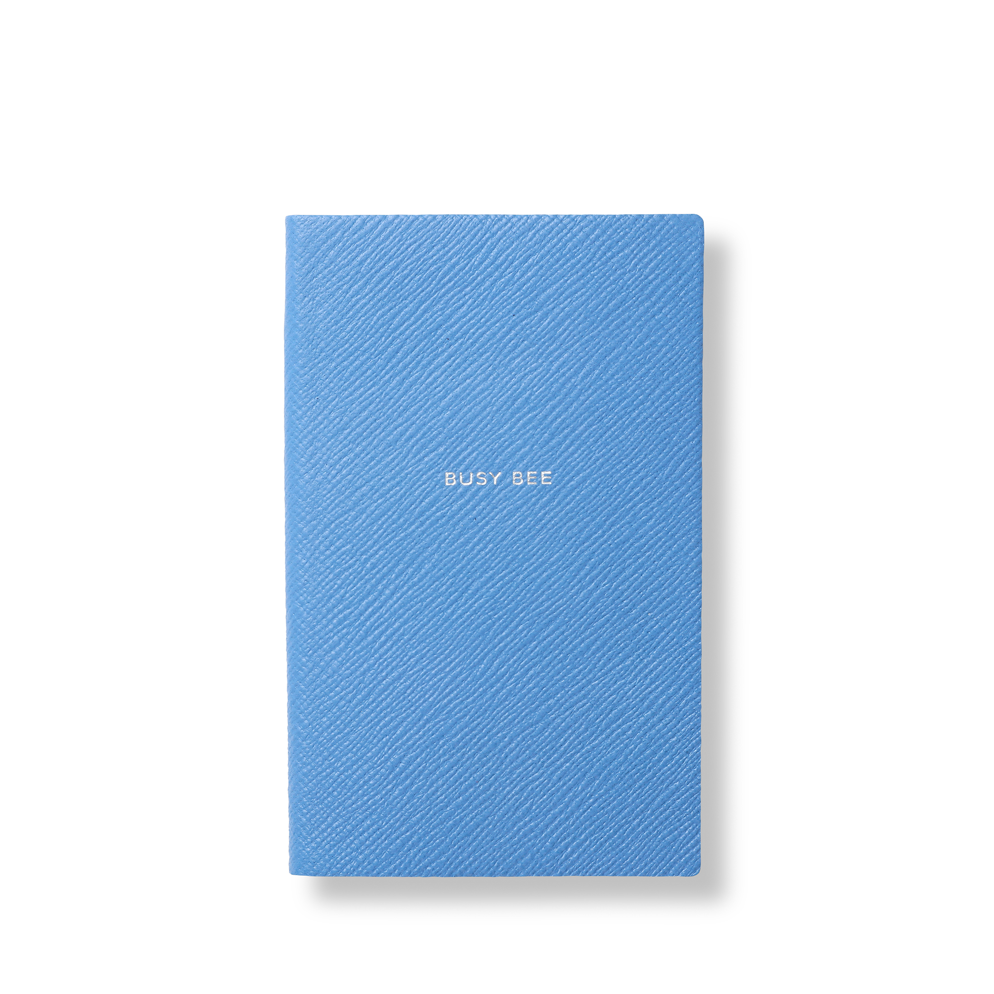 Smythson Busy Bee Panama Notebook In Nile Blue