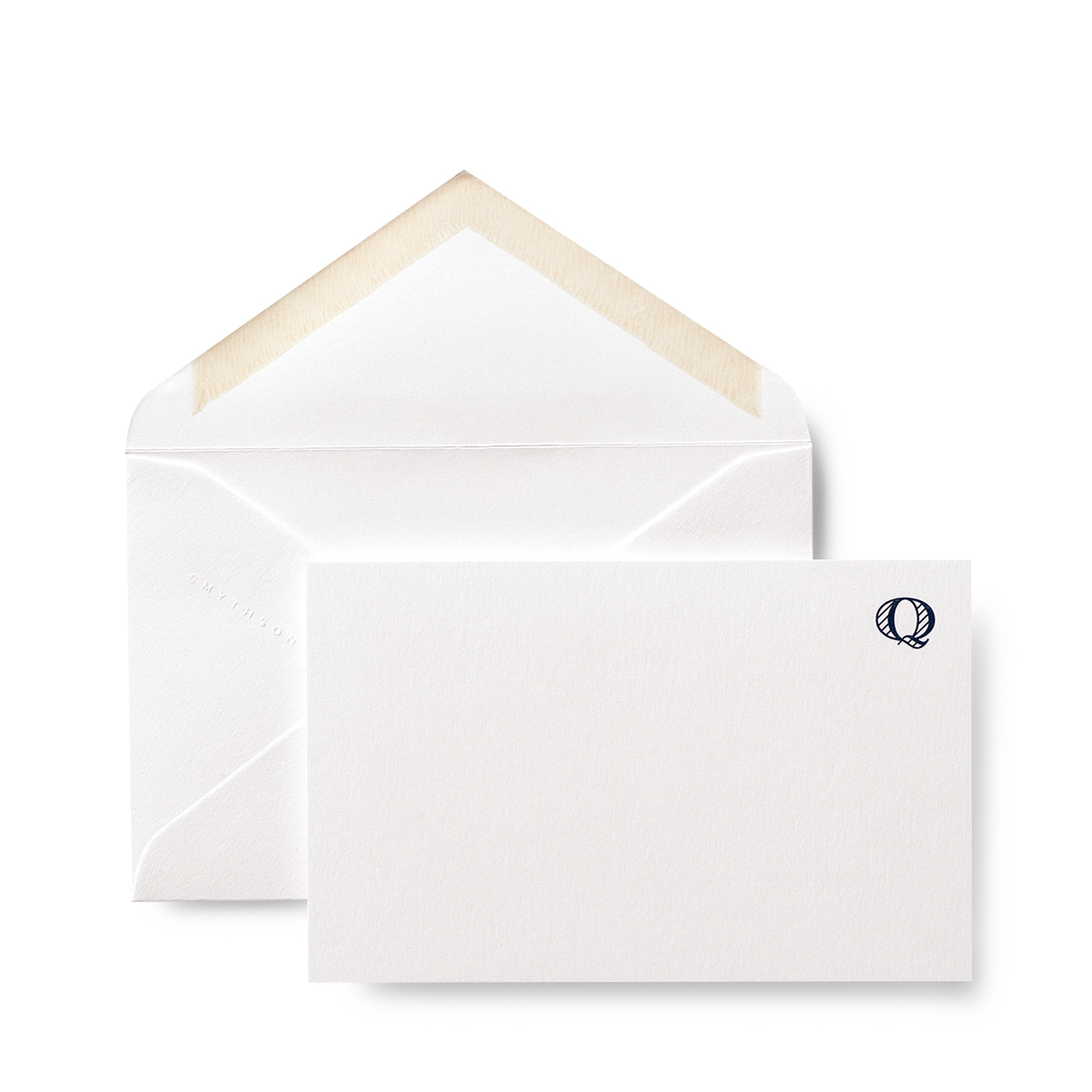 Smythson Q Alphabet Correspondence Cards In White