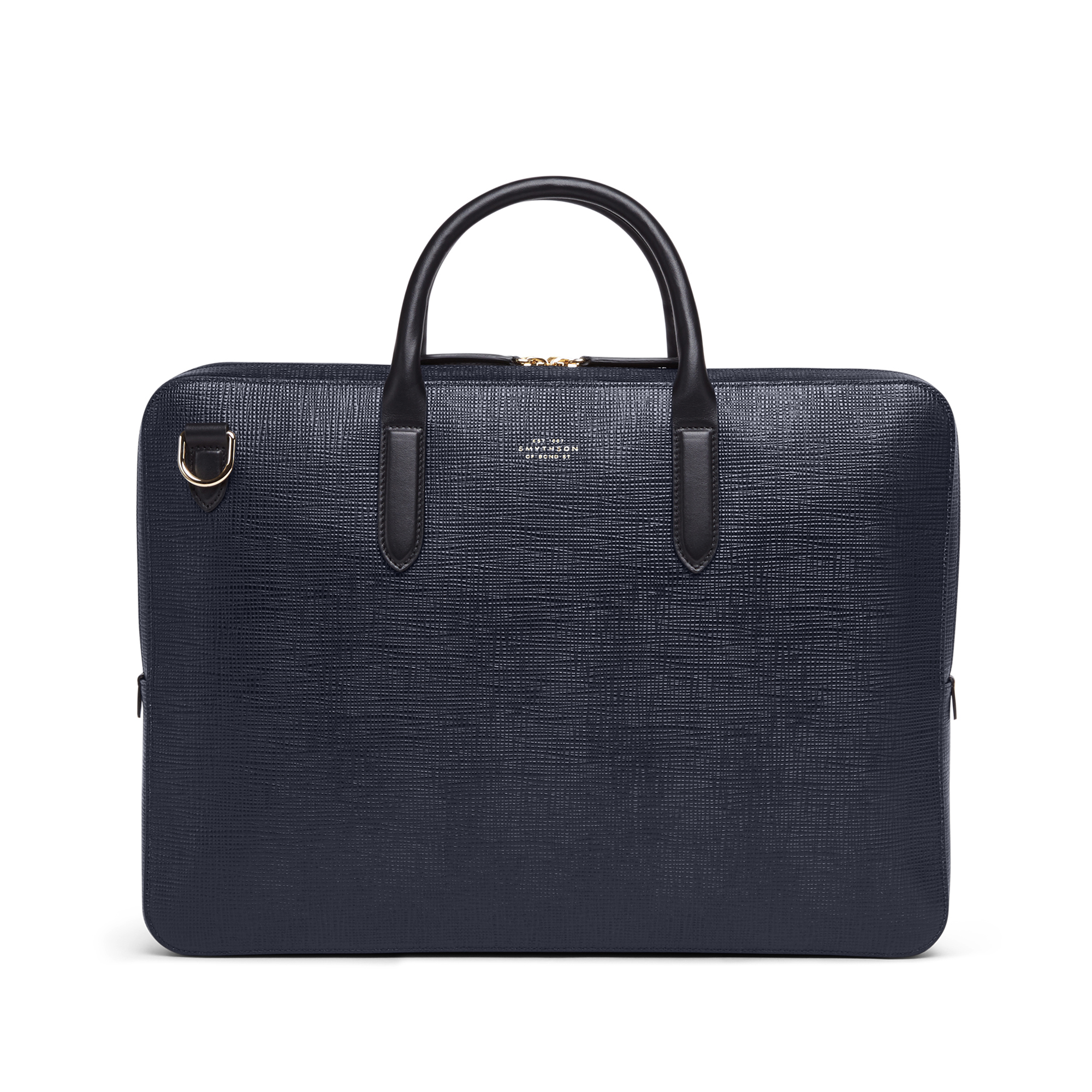 Smythson Lightweight Large Briefcase in Panama  navy