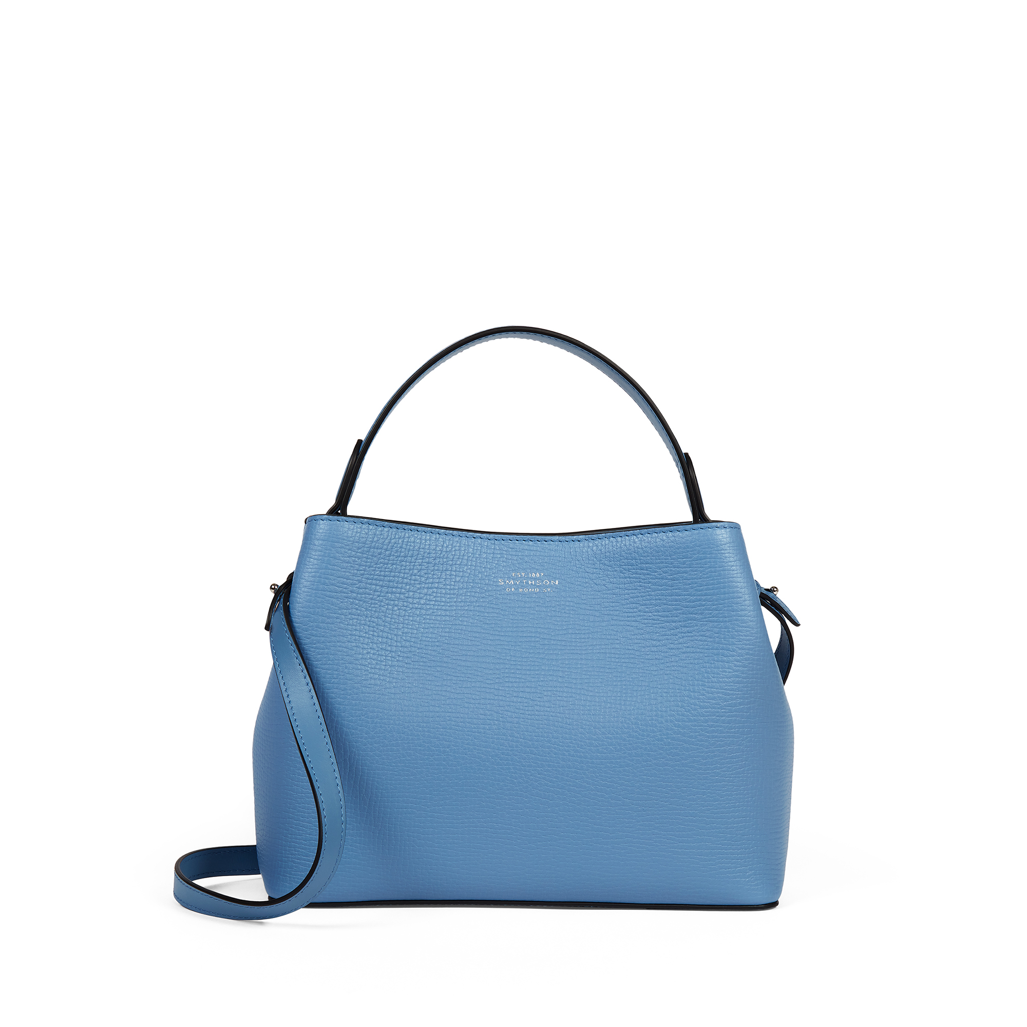 Smythson Envelope Purse Crossbody In Panama In Blue