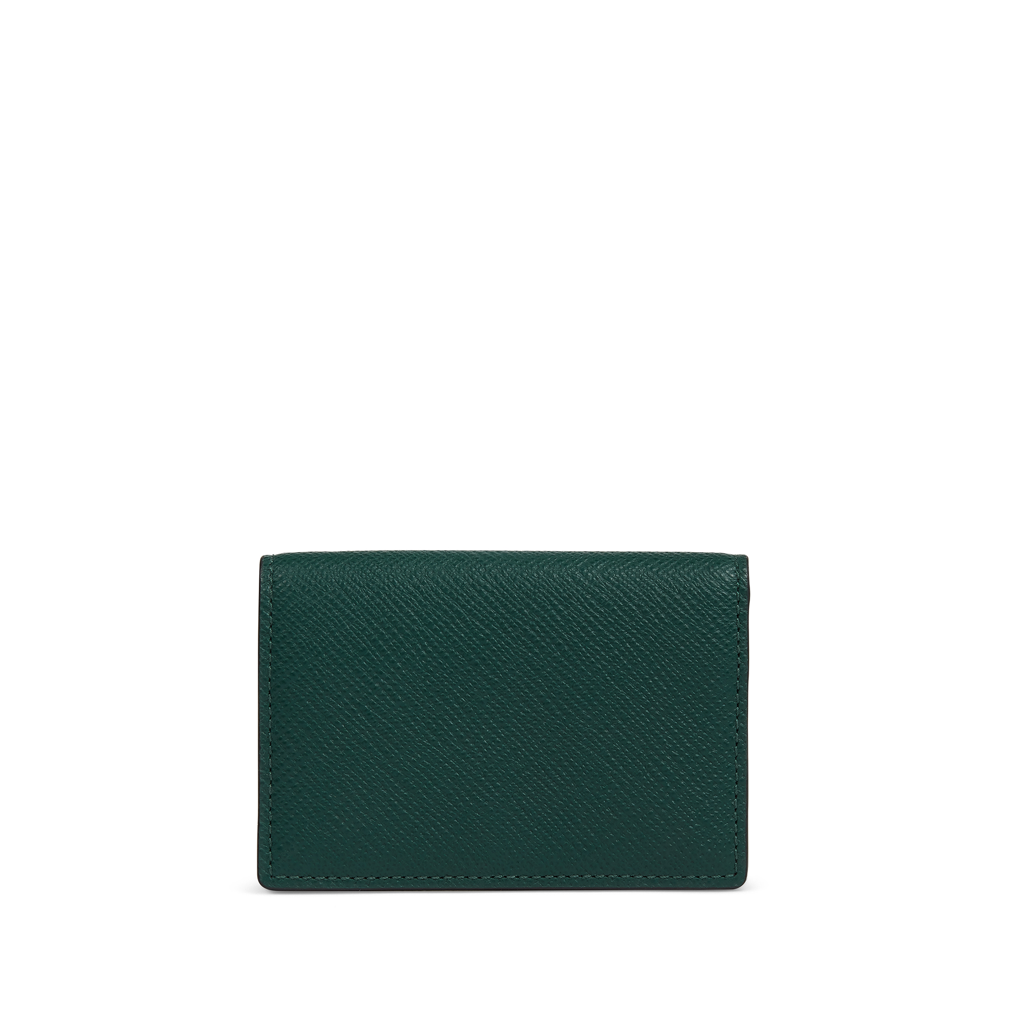 Smythson Folded Card Case With Snap Closure In Panama In Forest