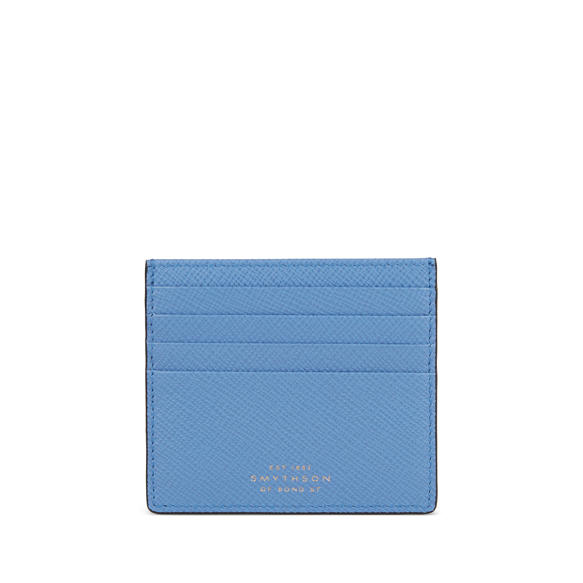 8 Card Slot Flat Card Holder in Panama in nile blue   Smythson