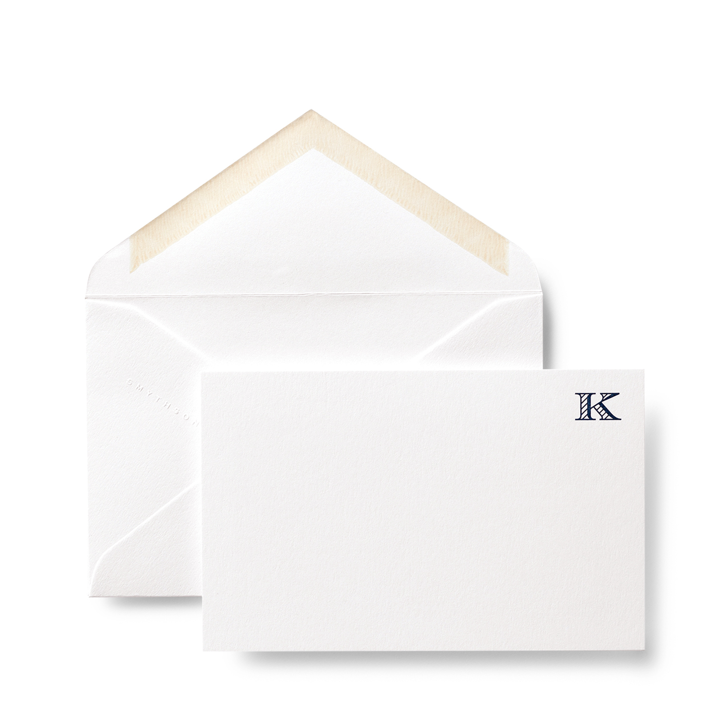 Smythson K Alphabet Correspondence Cards In White