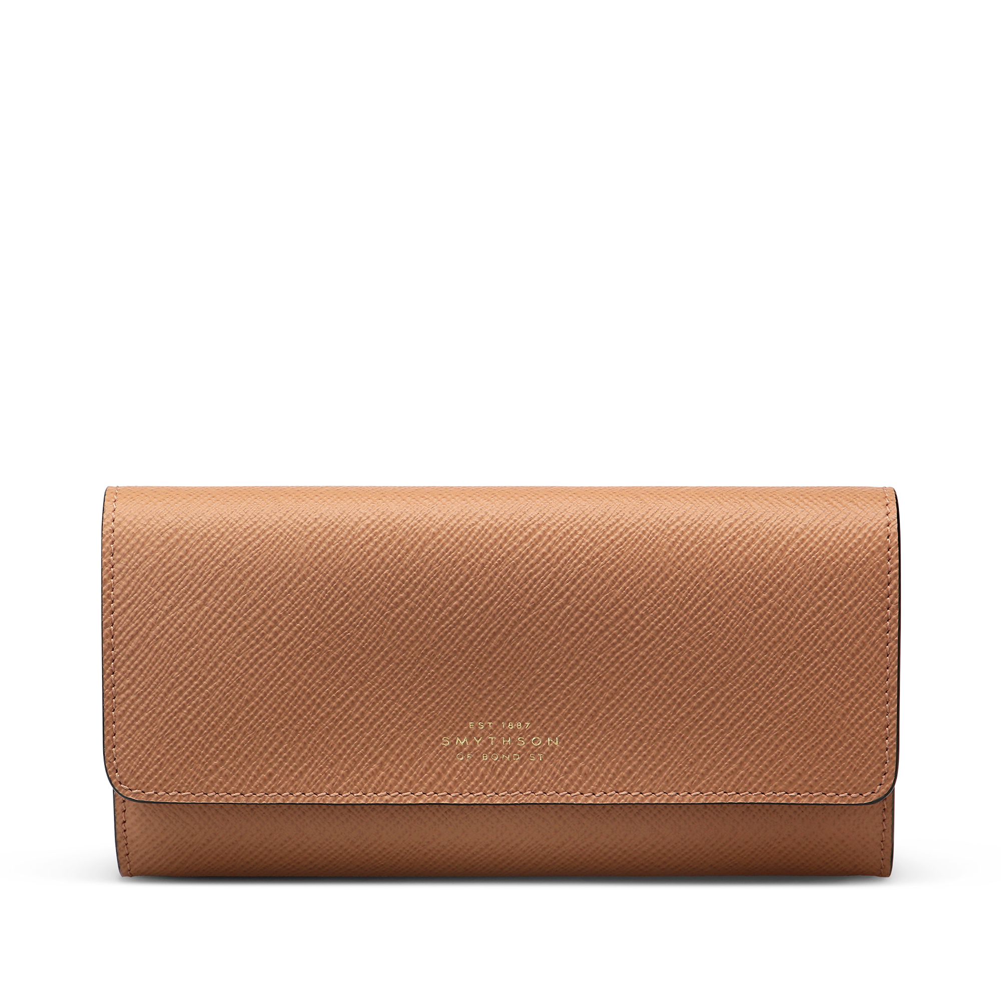 Shop Smythson Large Coin Purse In Panama In Light Rosewood