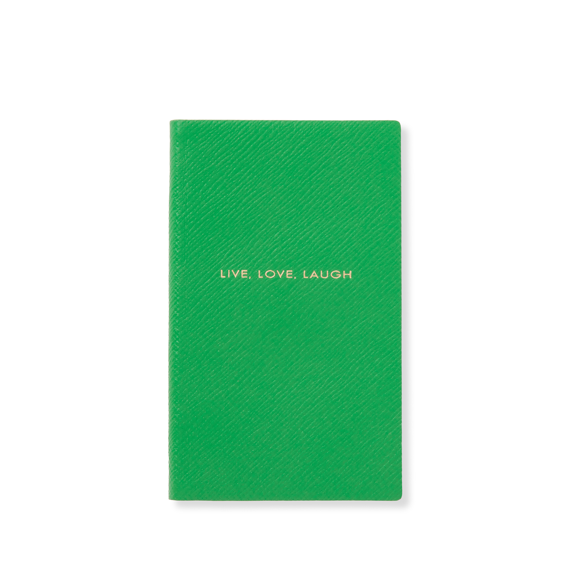 Shop Smythson Live Love Laugh Panama Notebook In Bright Emerald