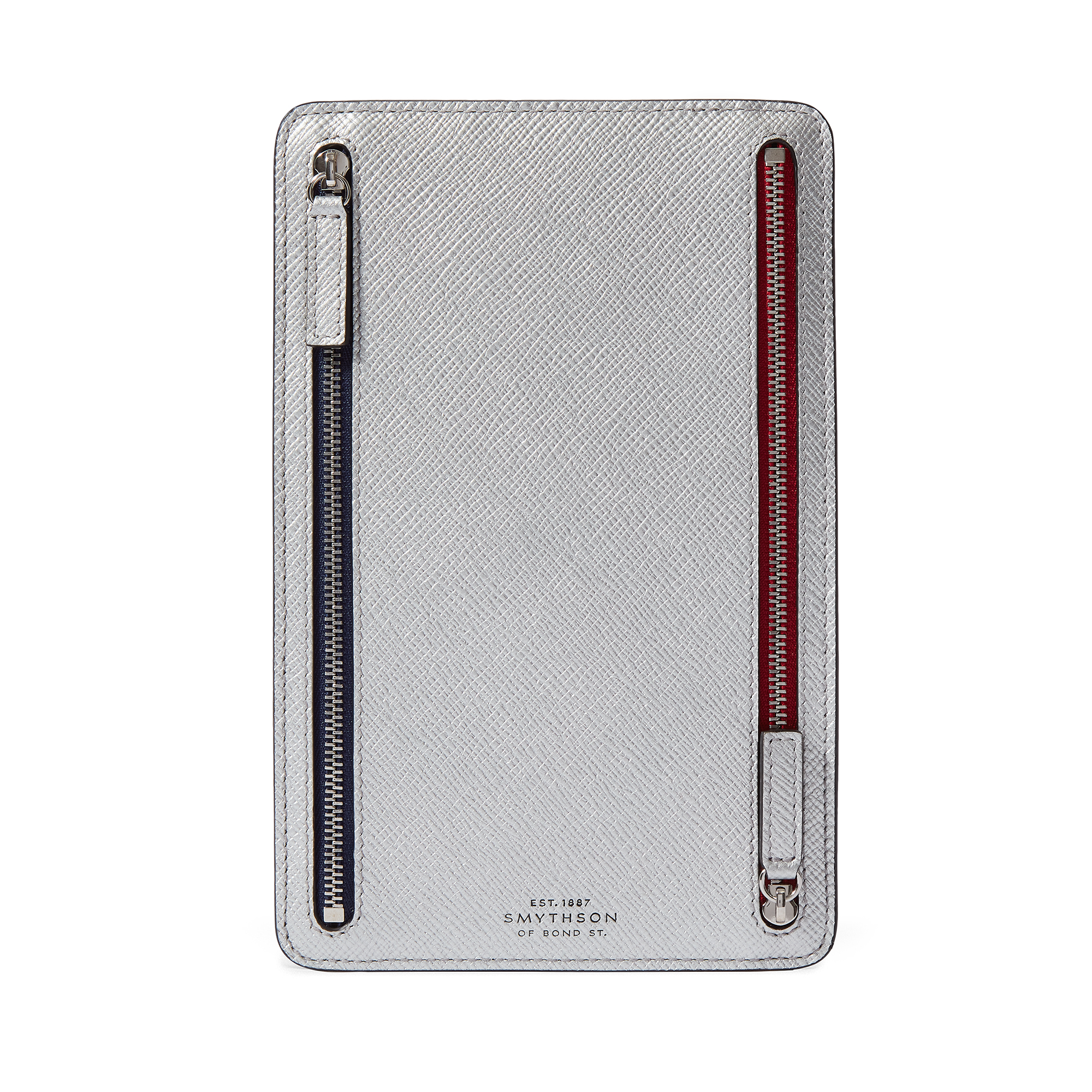 Panamaレザーマルチジップケース in silver | Smythson