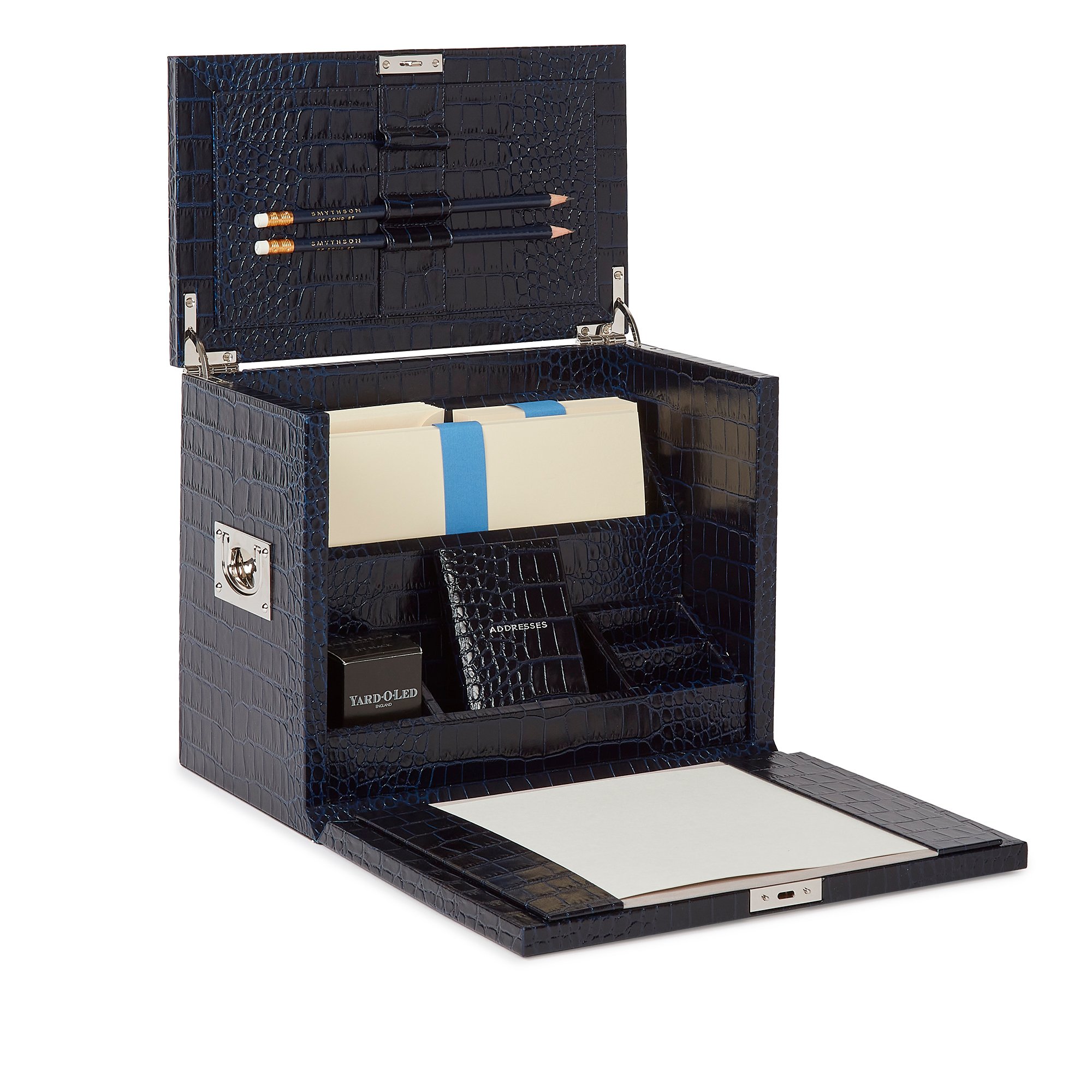 Smythson Stationery Bureau In Mara In Navy