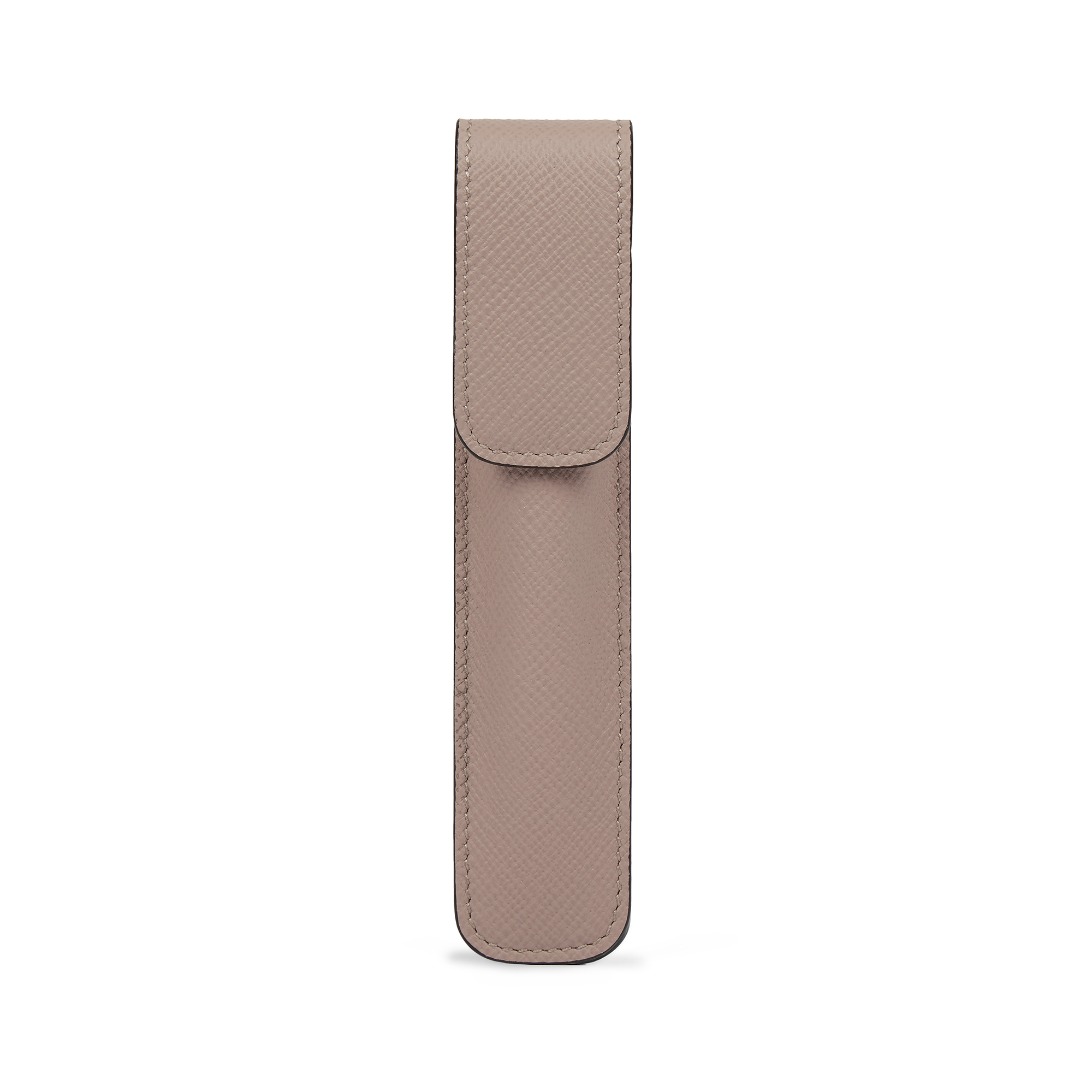 Smythson Pen Sleeve In Panama In Taupe