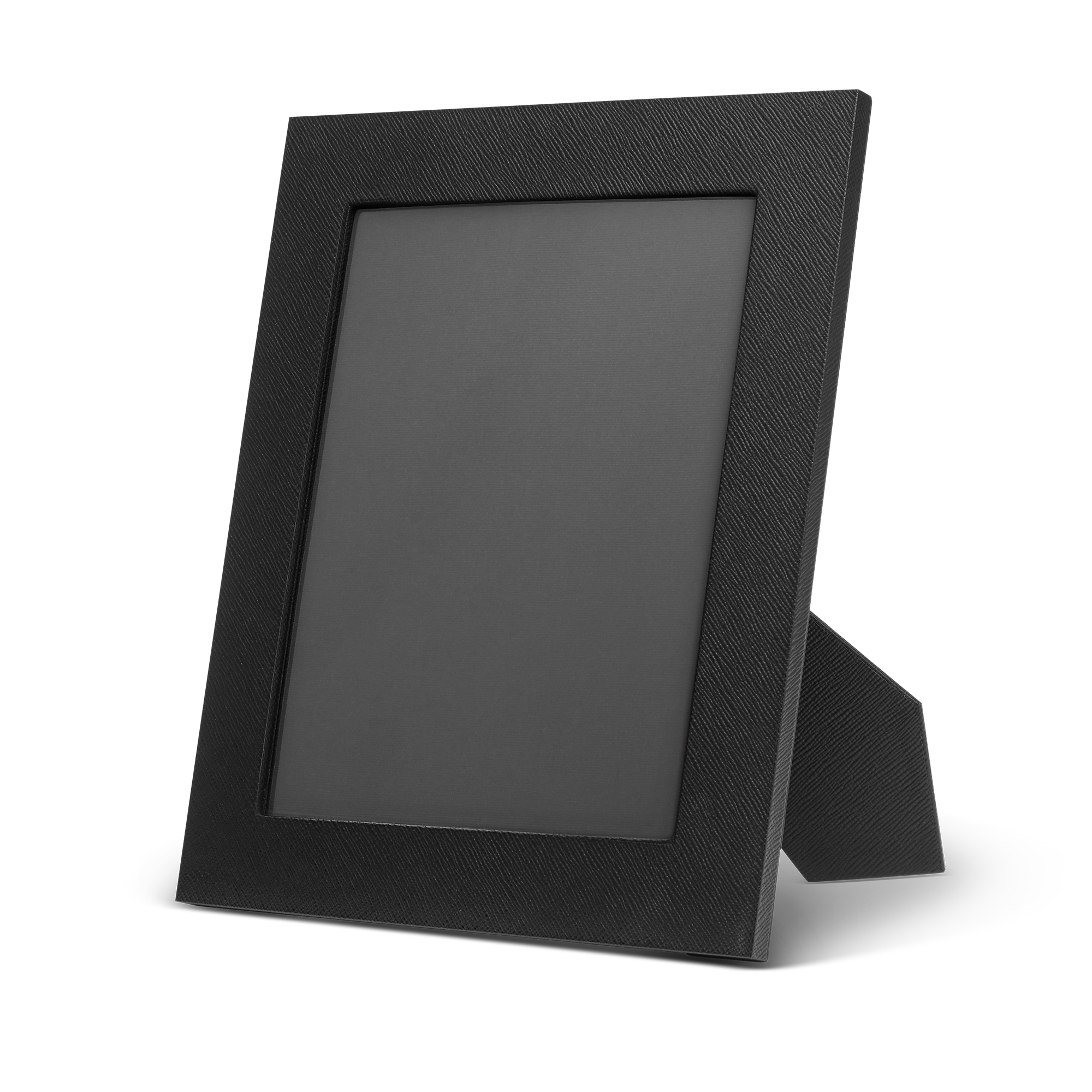 Smythson Large Photo Frame In Panama In Black