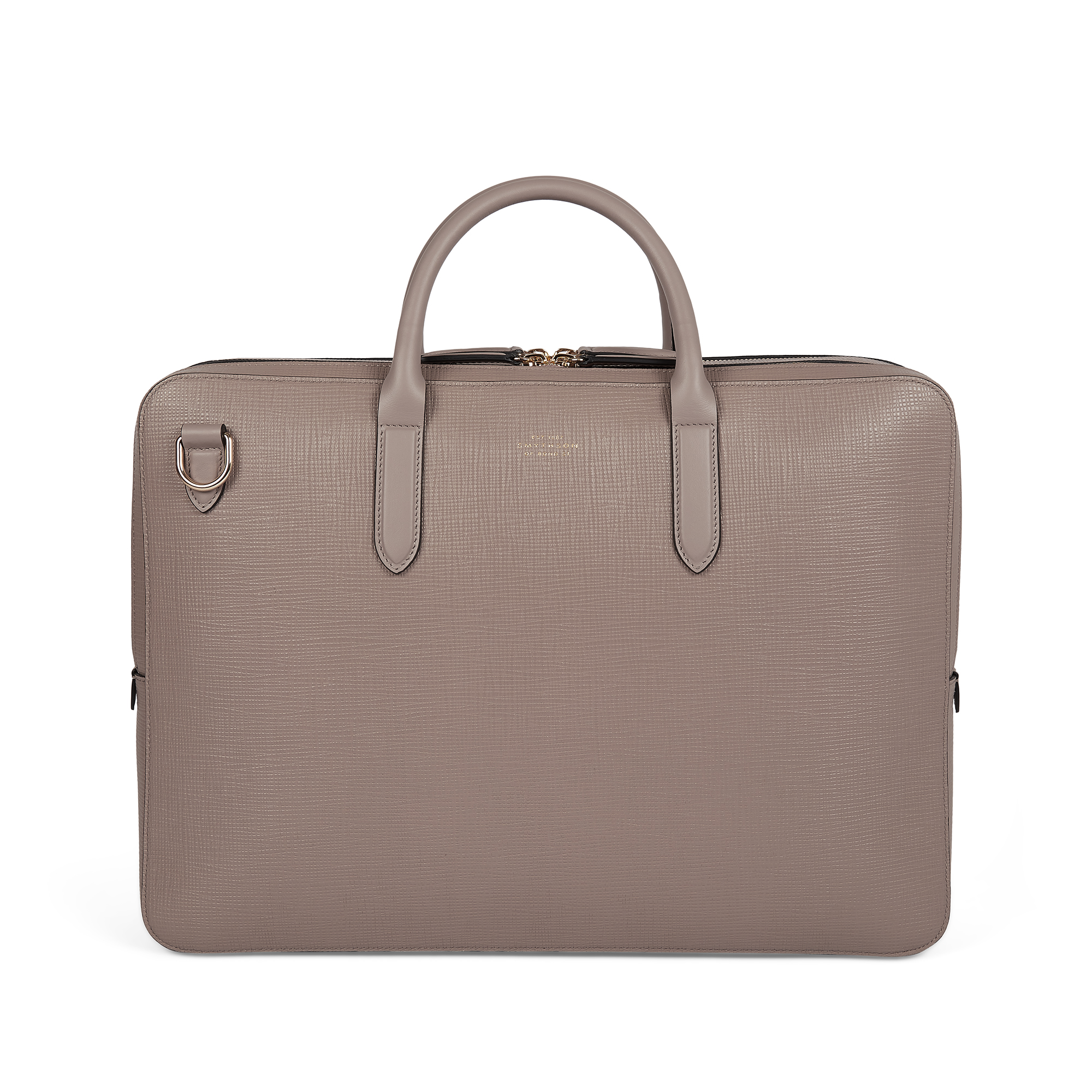 Smythson Lightweight Large Briefcase In Panama In Taupe