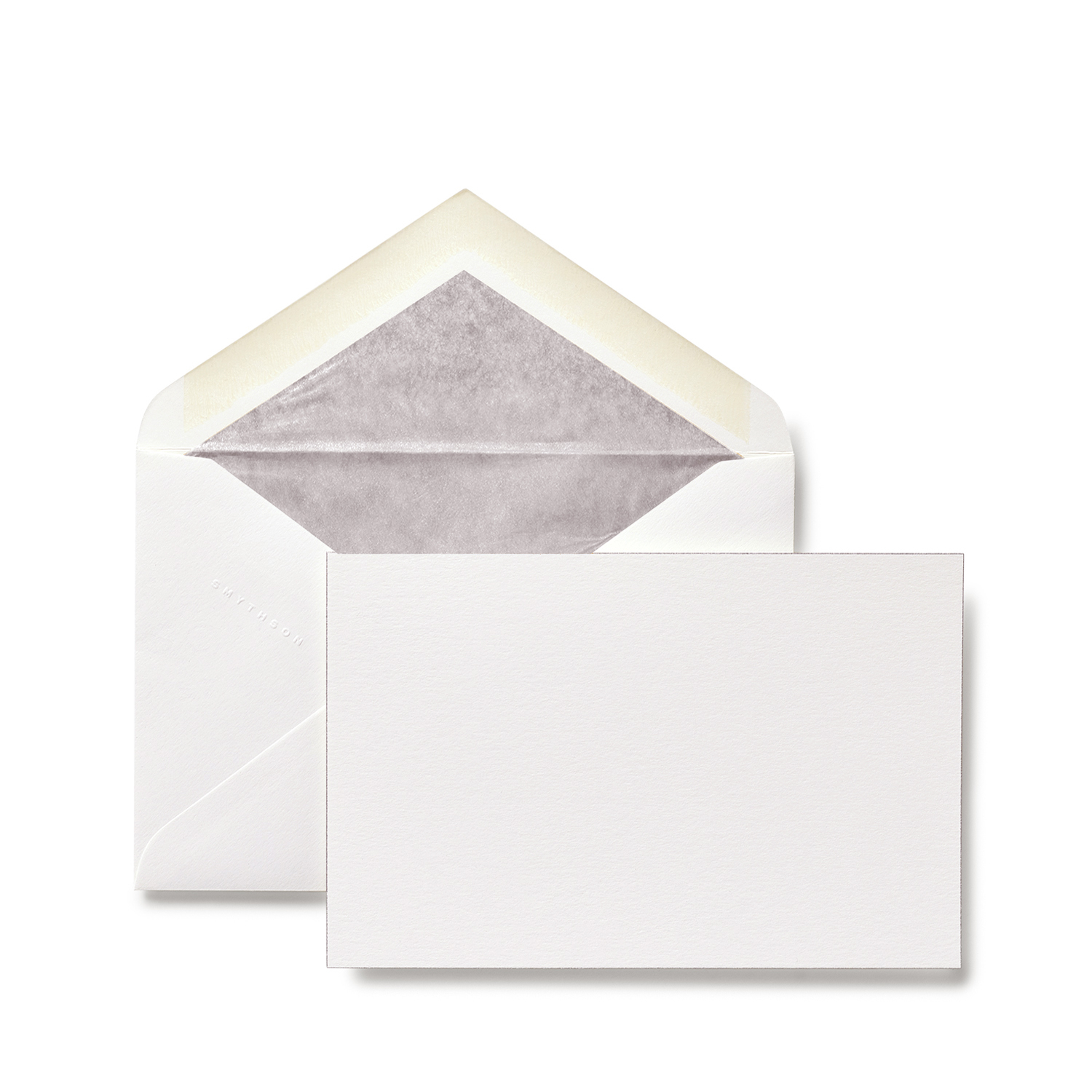 Smythson Bordered Correspondence Cards In Silver