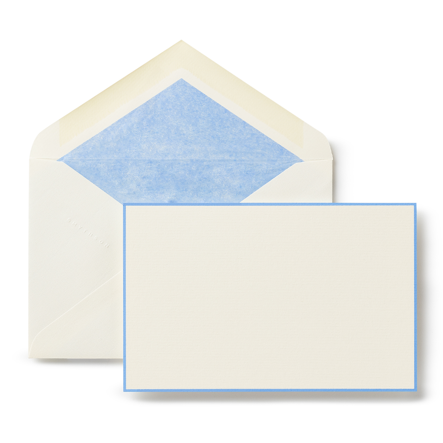 Smythson Bordered Correspondence Cards In Nile Blue