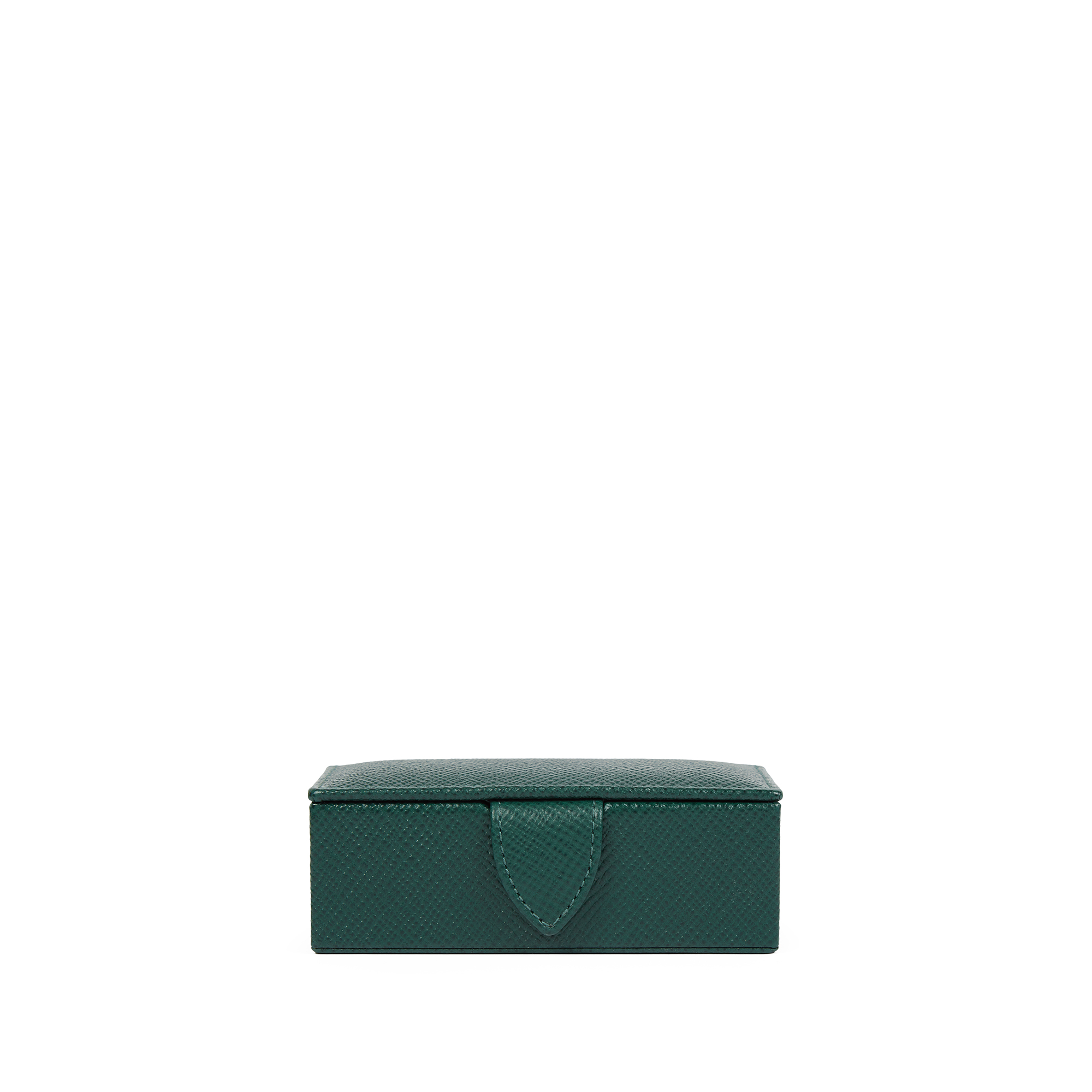 Mini Cufflink Box in Panama in forest Smythson