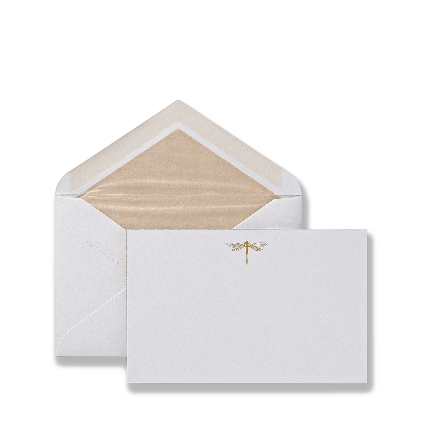Smythson Dragonfly Motif Correspondence Cards In Pale Blue