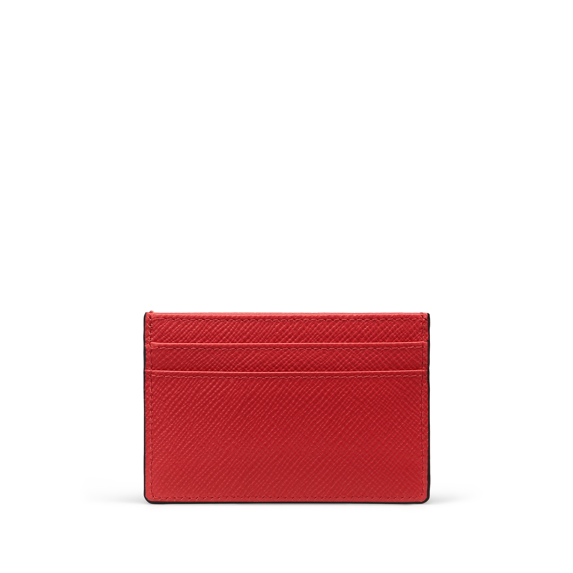 Flat Card Holder in Panama in scarlet red | Smythson