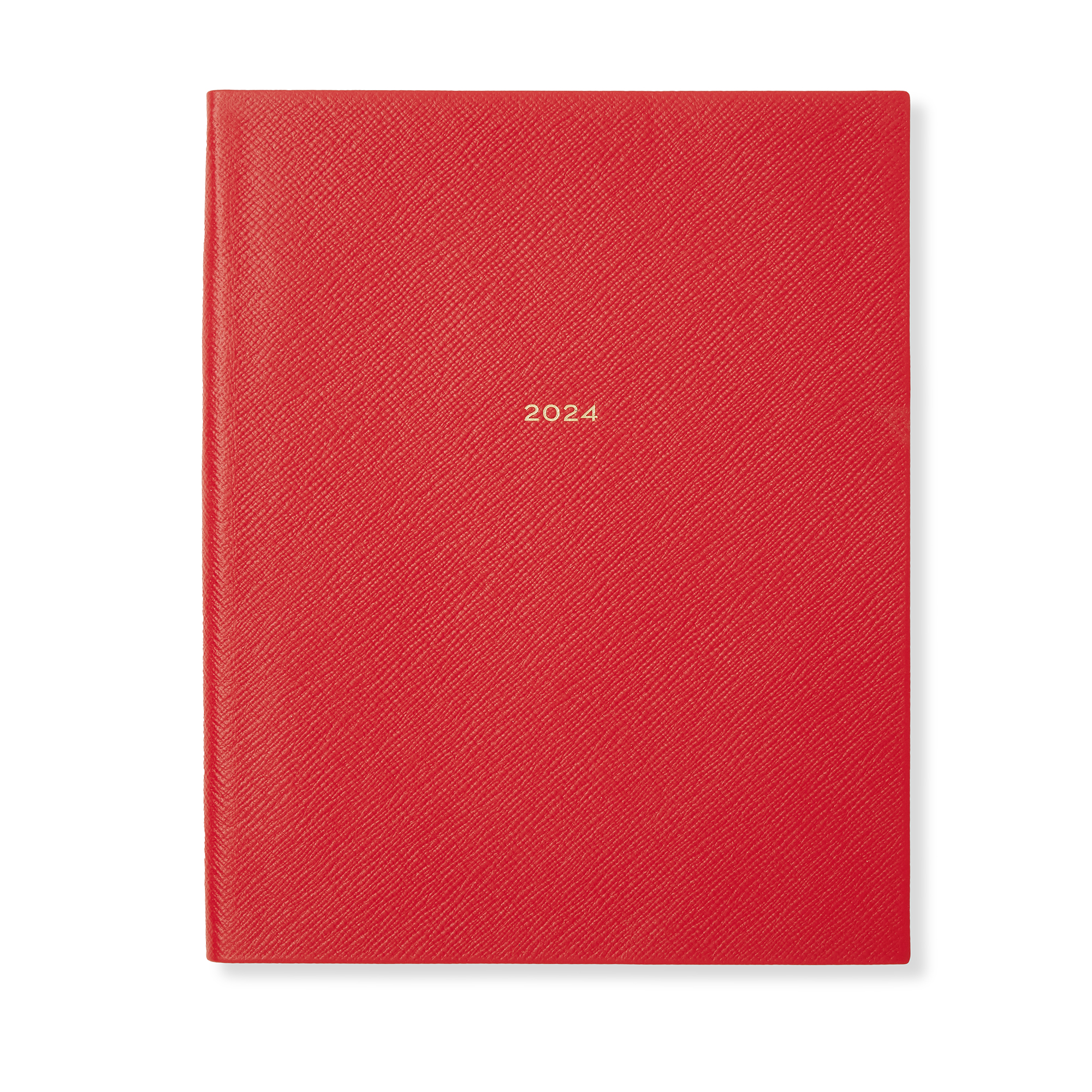 Smythson 2024 Portobello Weekly Vertical Agenda In Panama In Scarlet Red