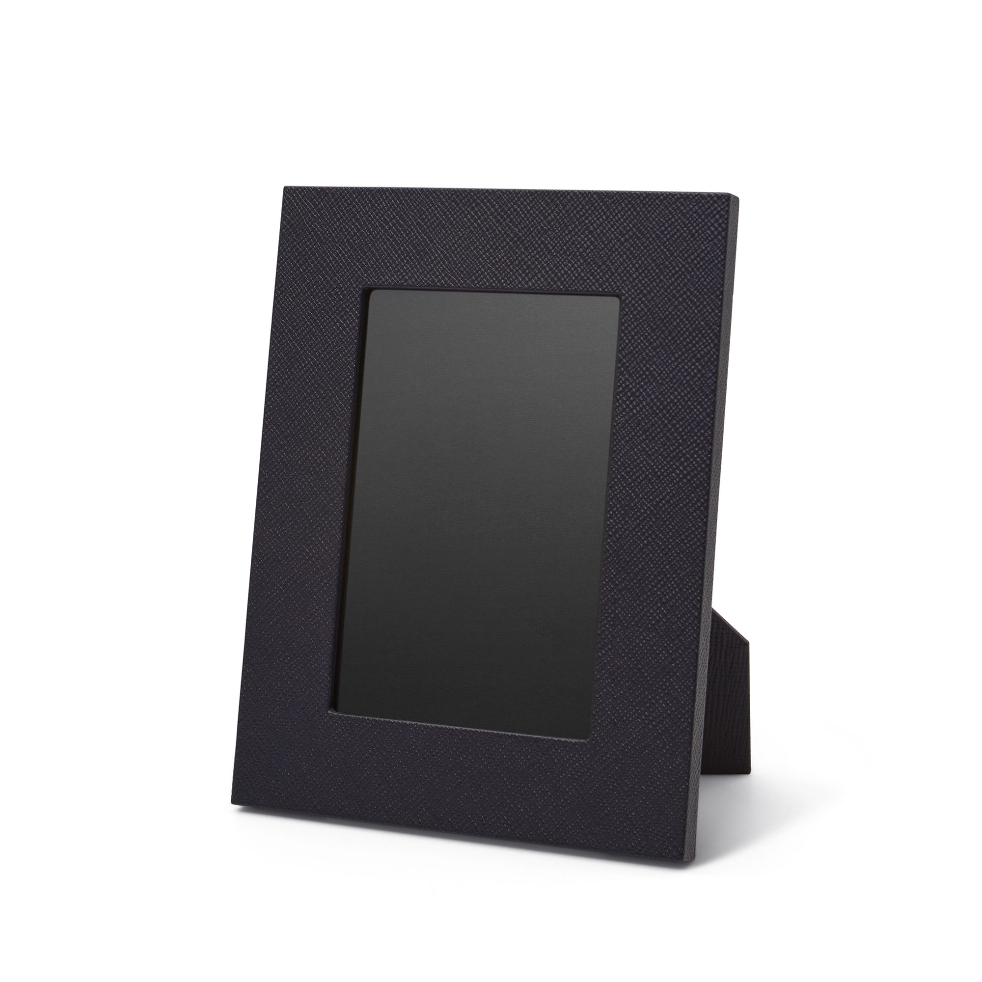 Smythson Small Photo Frame In Panama In Navy