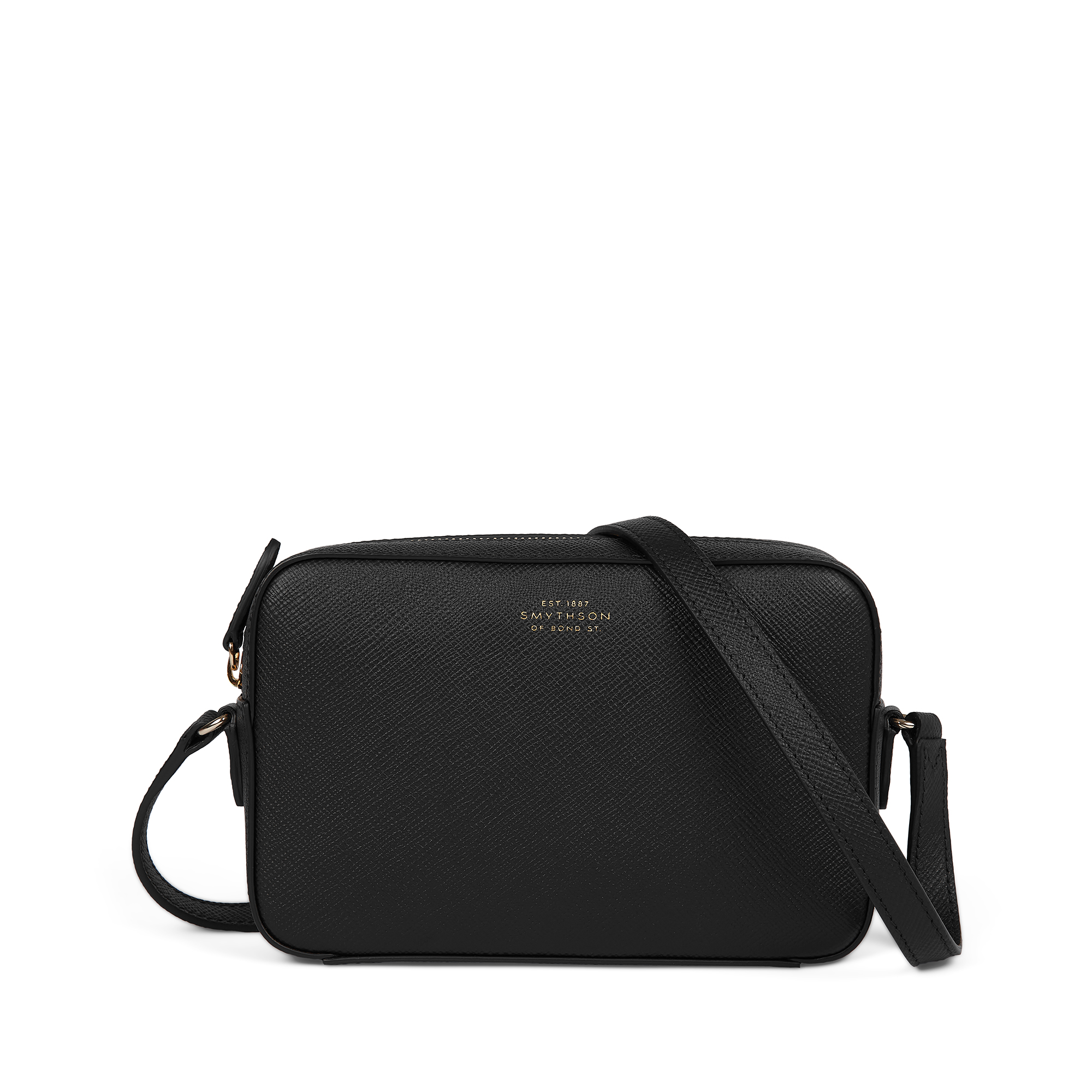 Smythson Small Camera Bag in Panama  black