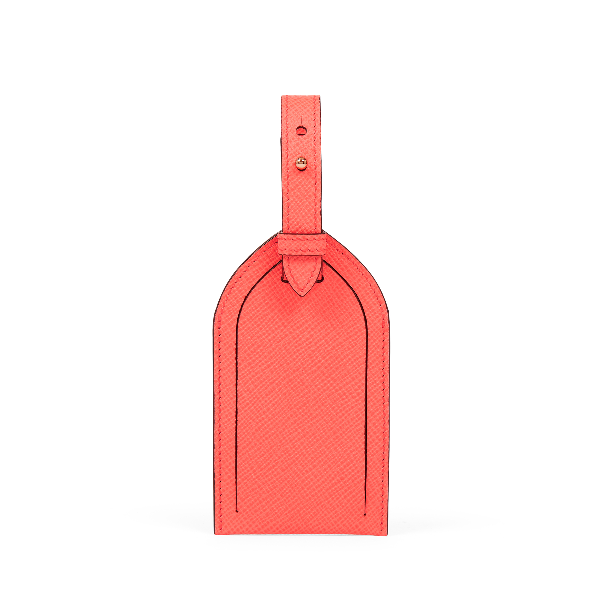 Shop Smythson Luggage Tag In Panama In Bright Coral