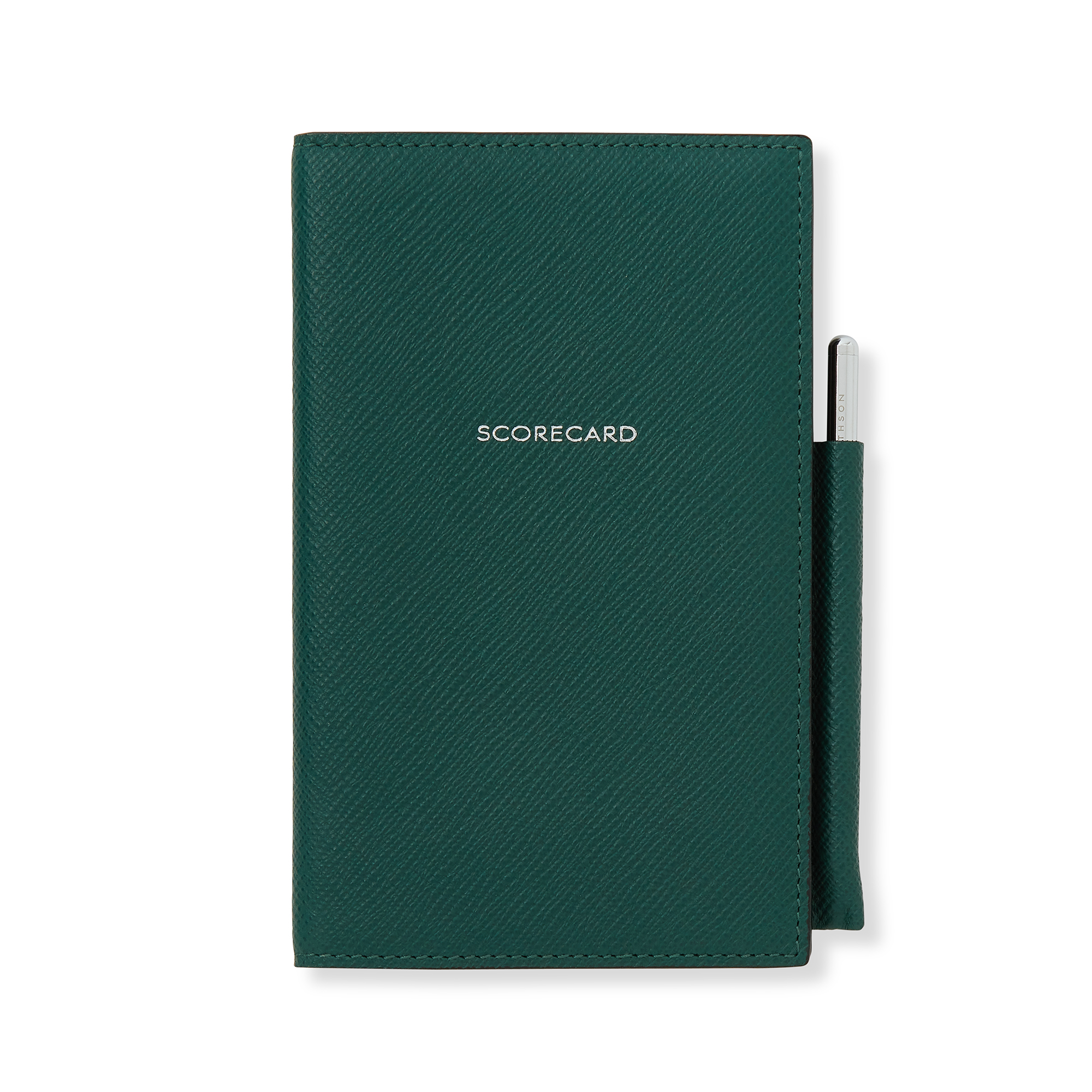 Smythson green Leather Golf Notes Panama Notebook