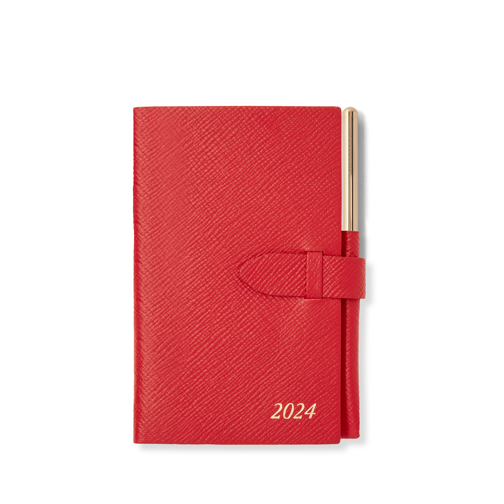 Smythson 2024 Panama Weekly Agenda With Pencil In Scarlet Red
