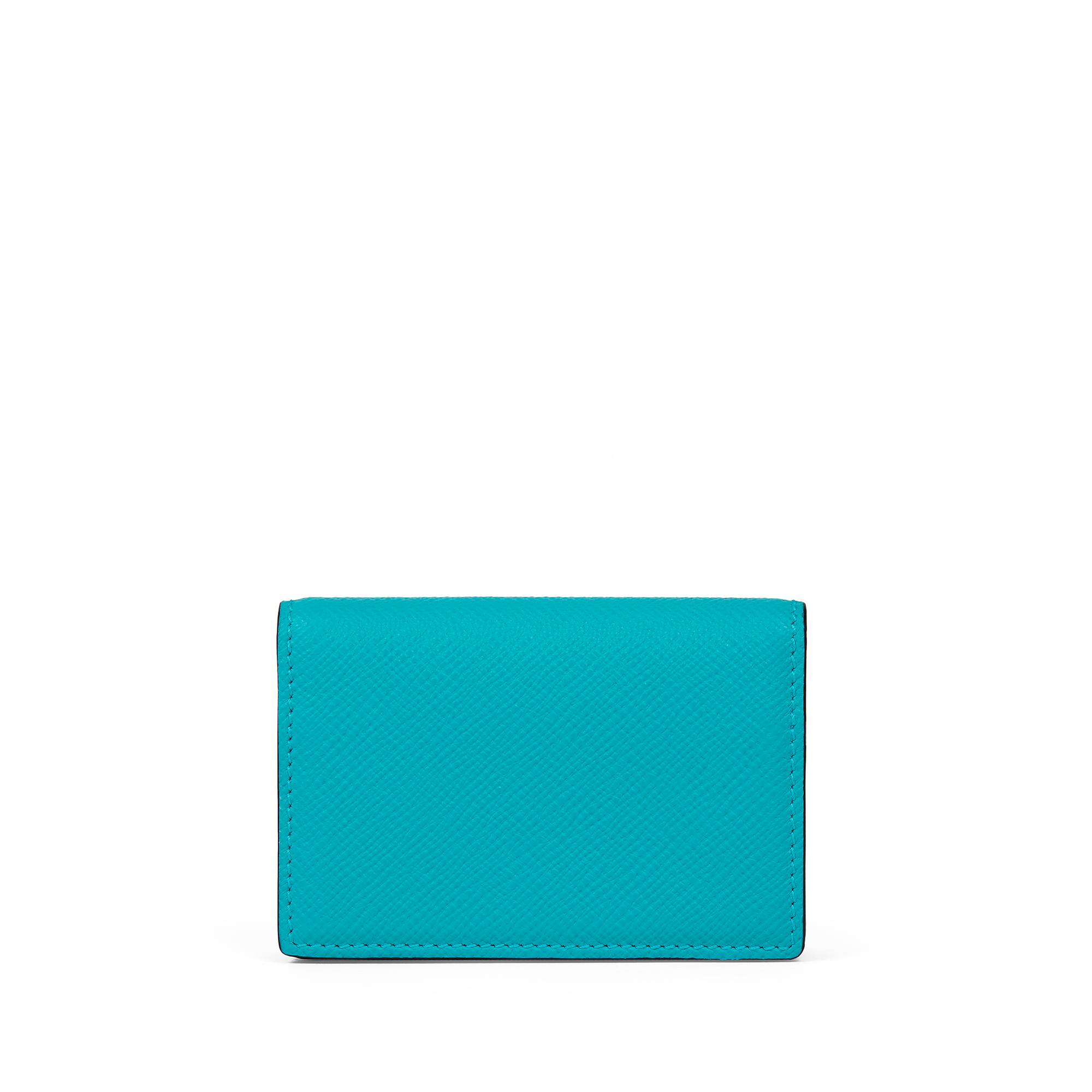 Shop Smythson Folded Card Case With Snap Closure In Panama In Bright Turquoise