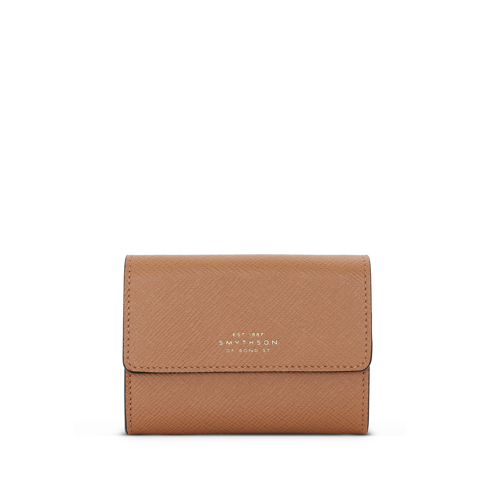 Smythson Small Coin Purse In Panama In Light Rosewood