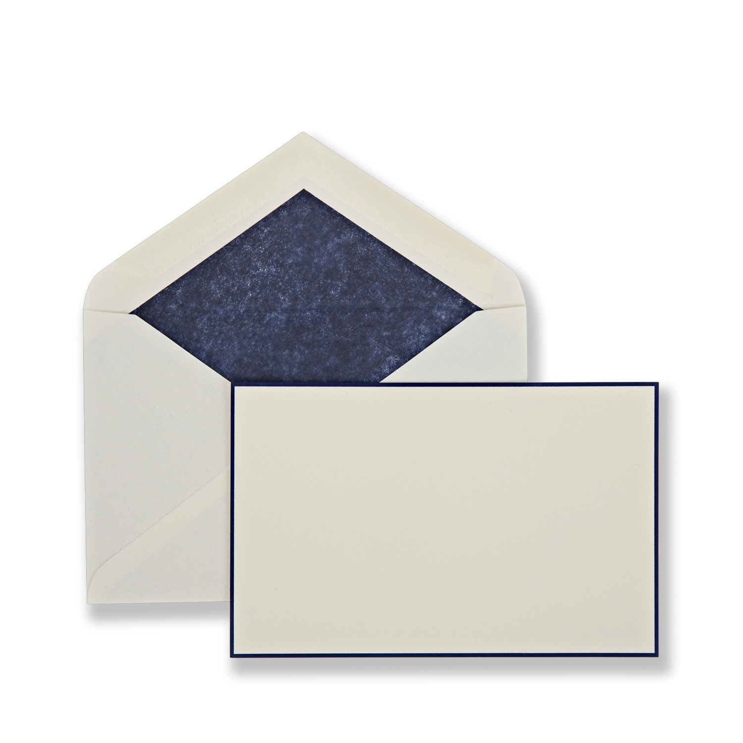 Smythson Bordered Correspondence Cards In Dark Blue