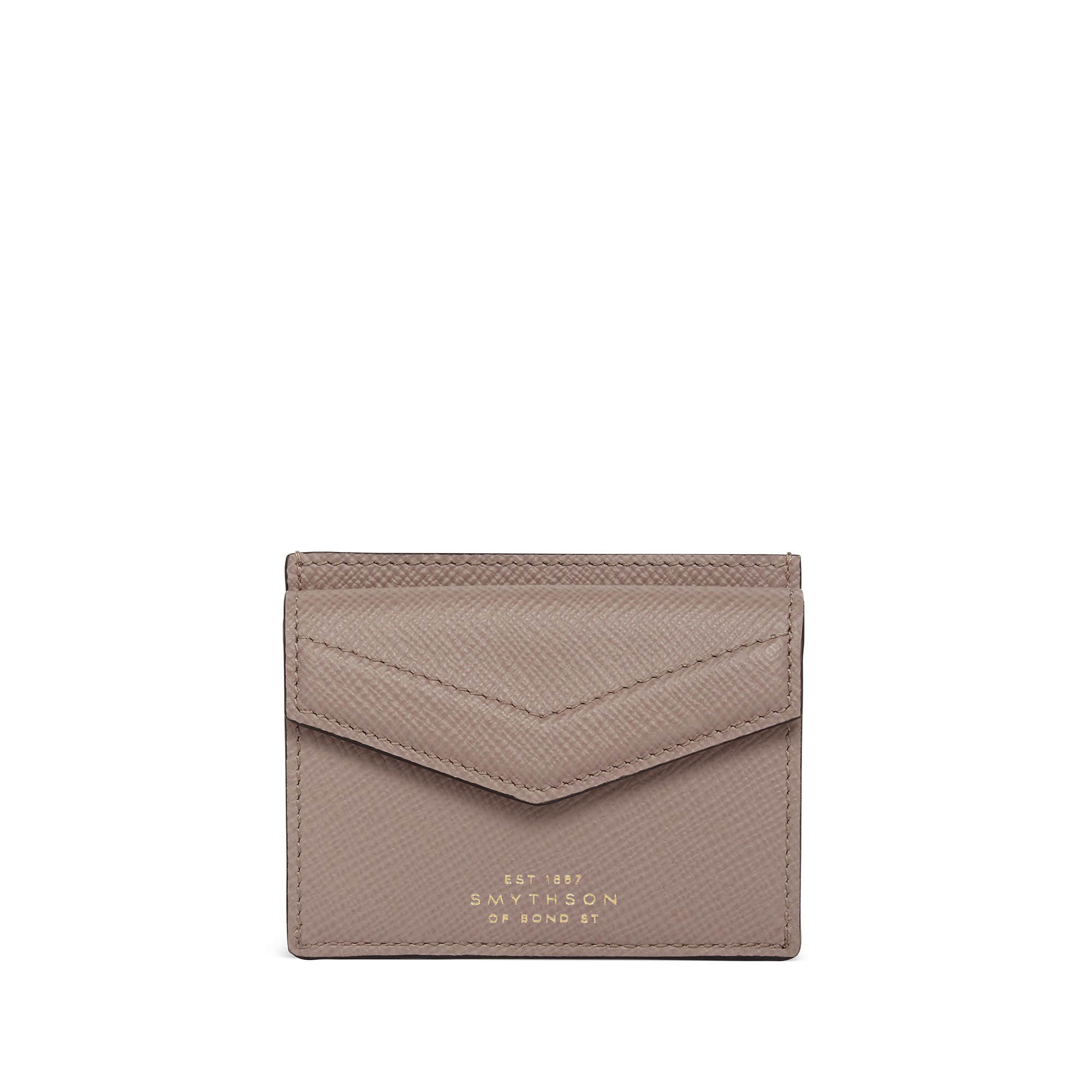 PanamaレザーEnvelopeカードケース、コインパース付き in taupe