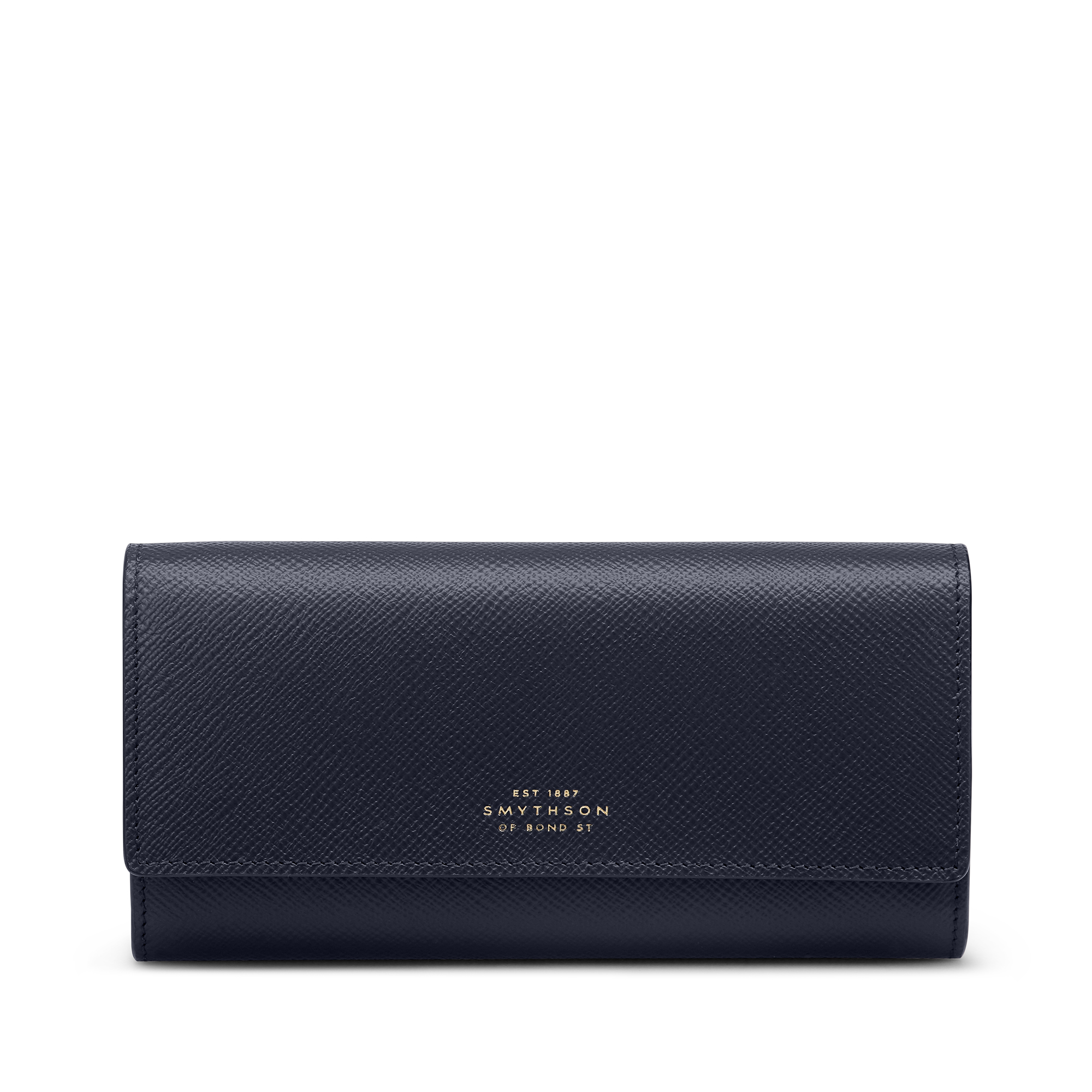 Smythson Large Coin Purse In Panama In Navy