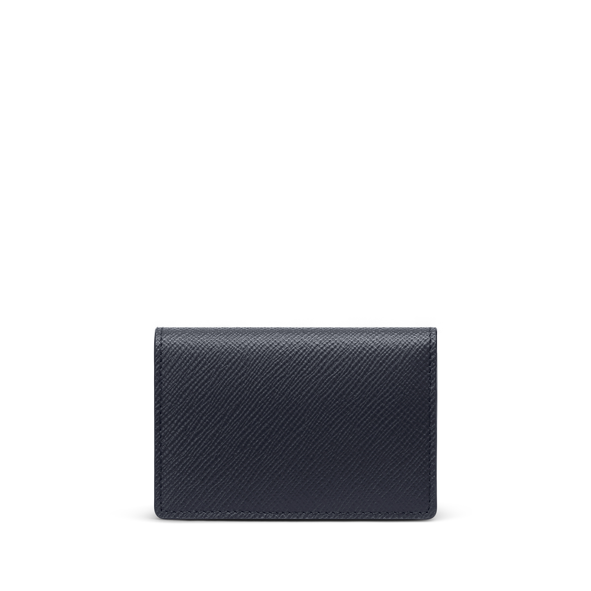 Smythson Folded Card Case With Snap Closure In Panama In Navy