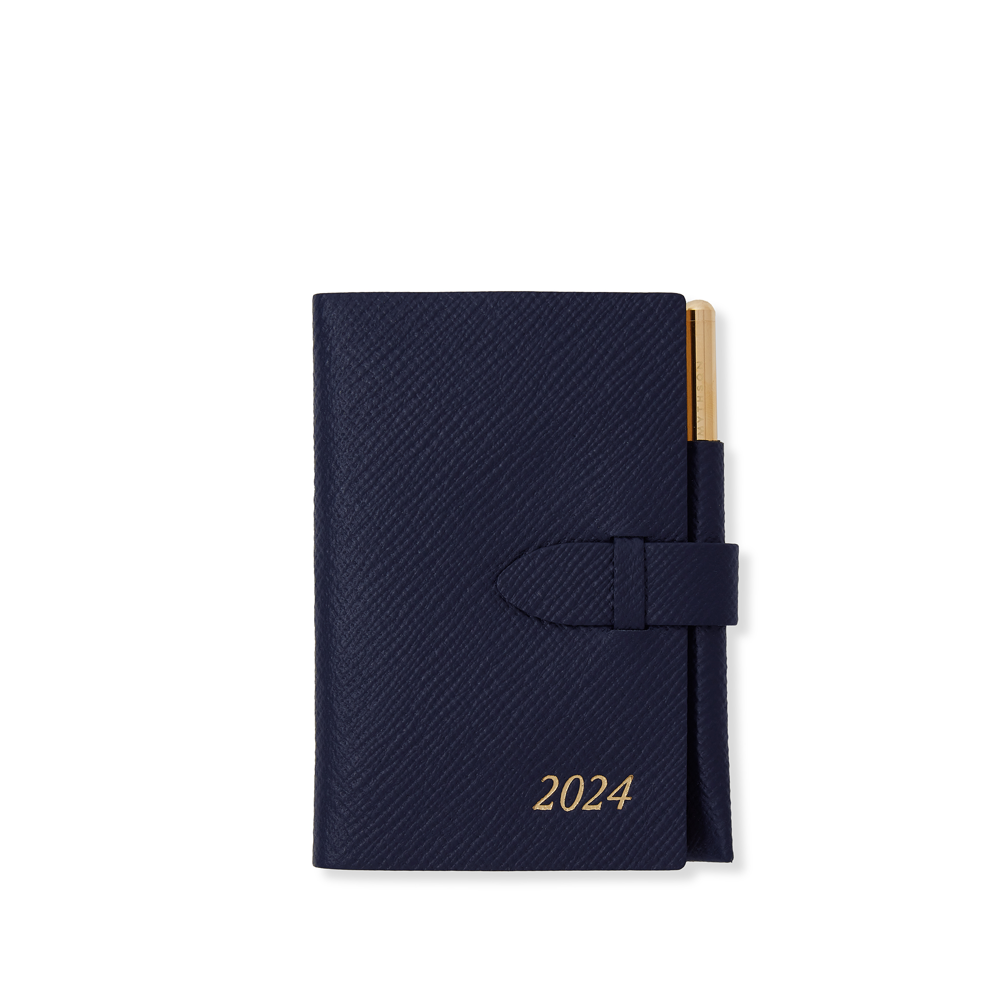 Smythson 2024 Wafer Weekly Diary With Pencil In Panama In Navy