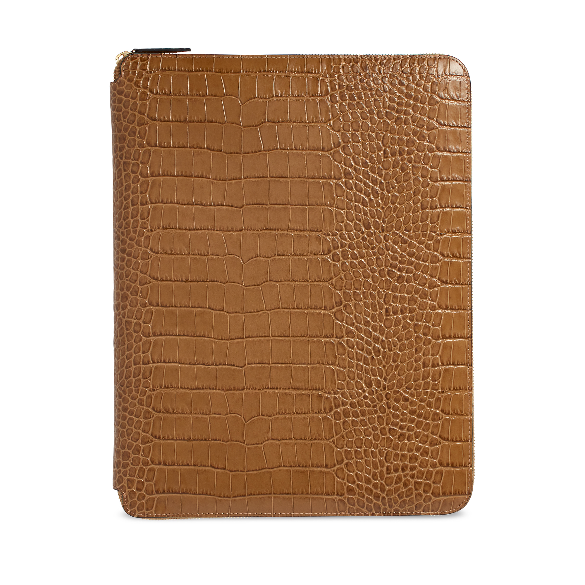 Smythson A4 Writing Folder With Zip In Mara In Mushroom