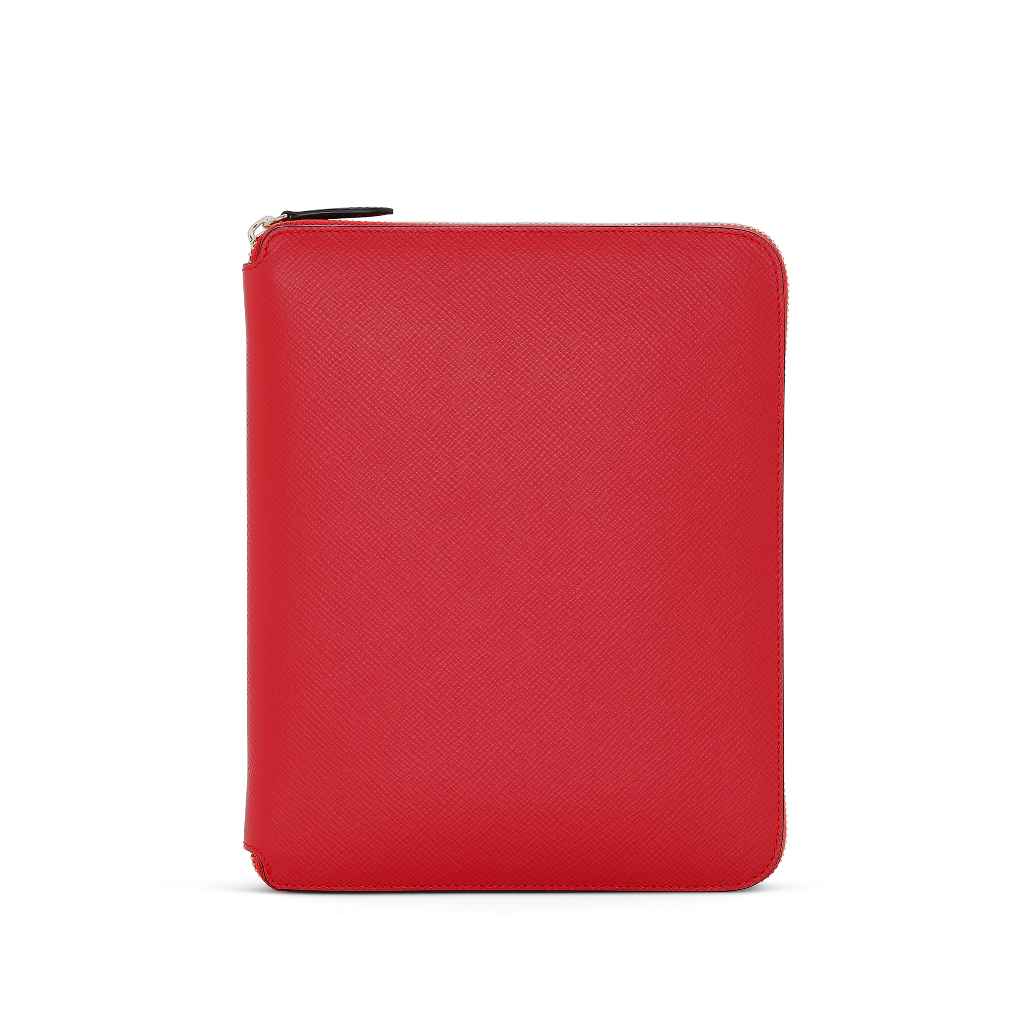 PanamaレザーA5 ジップノートホルダー in scarlet red | Smythson