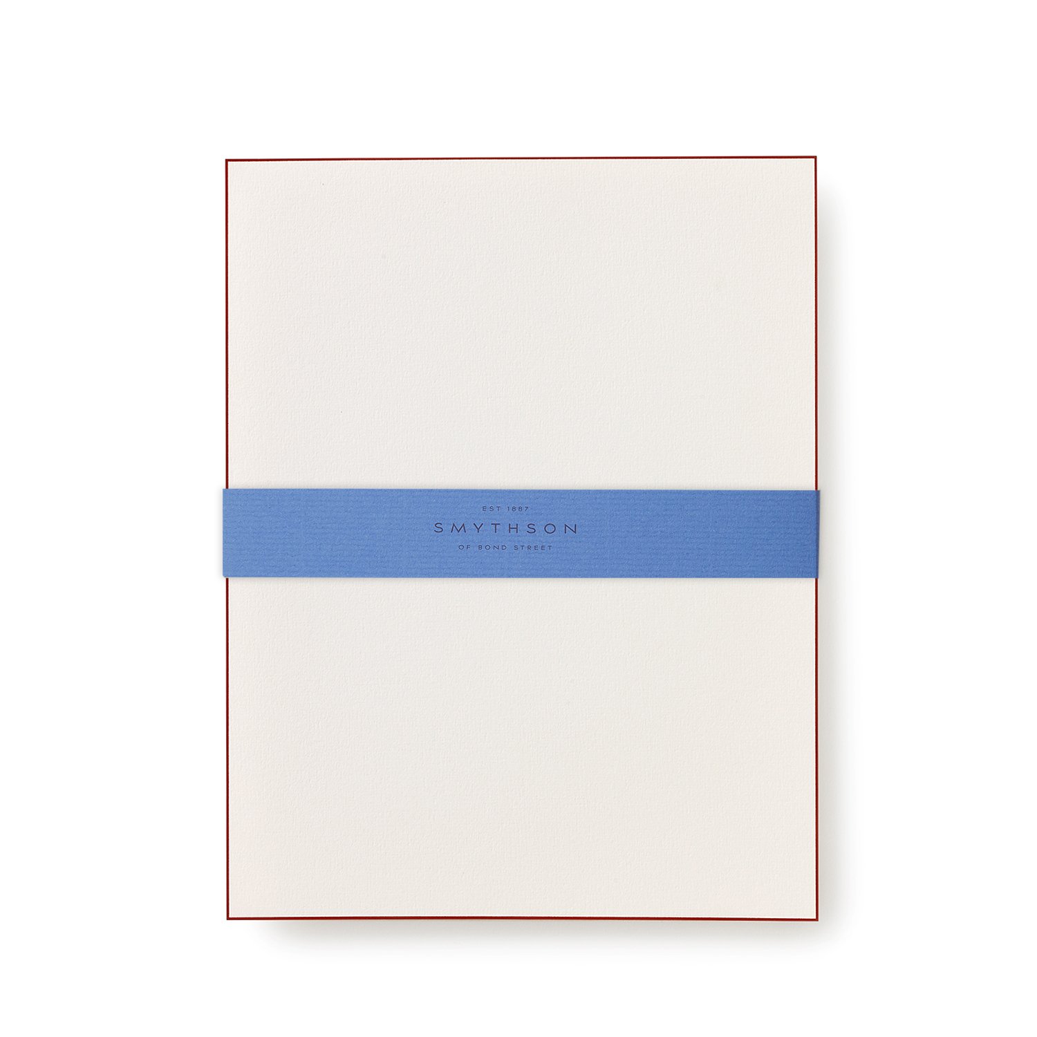 Smythson Bordered Kings Writing Paper In Poinsettia Red
