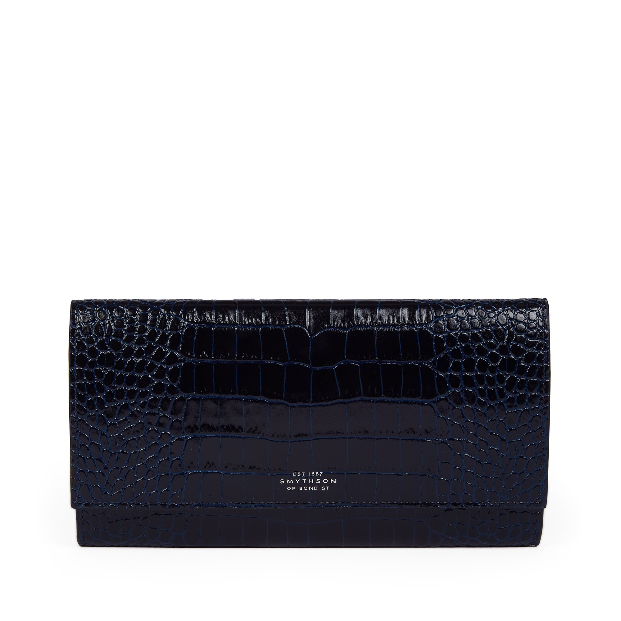 Smythson Marshall Travel Wallet In Mara In Black