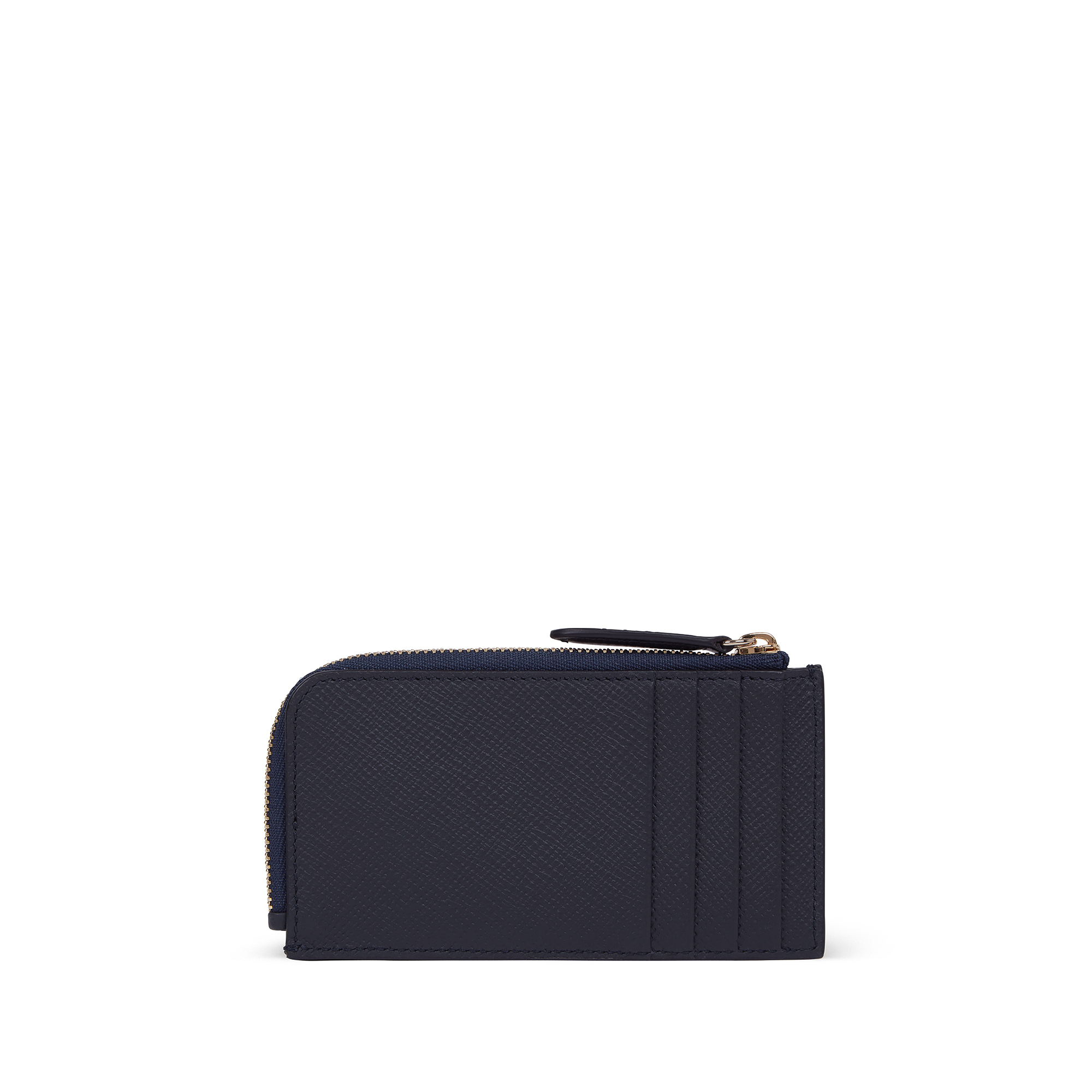 Smythson 4 Card Slot Coin Purse In Panama In Navy