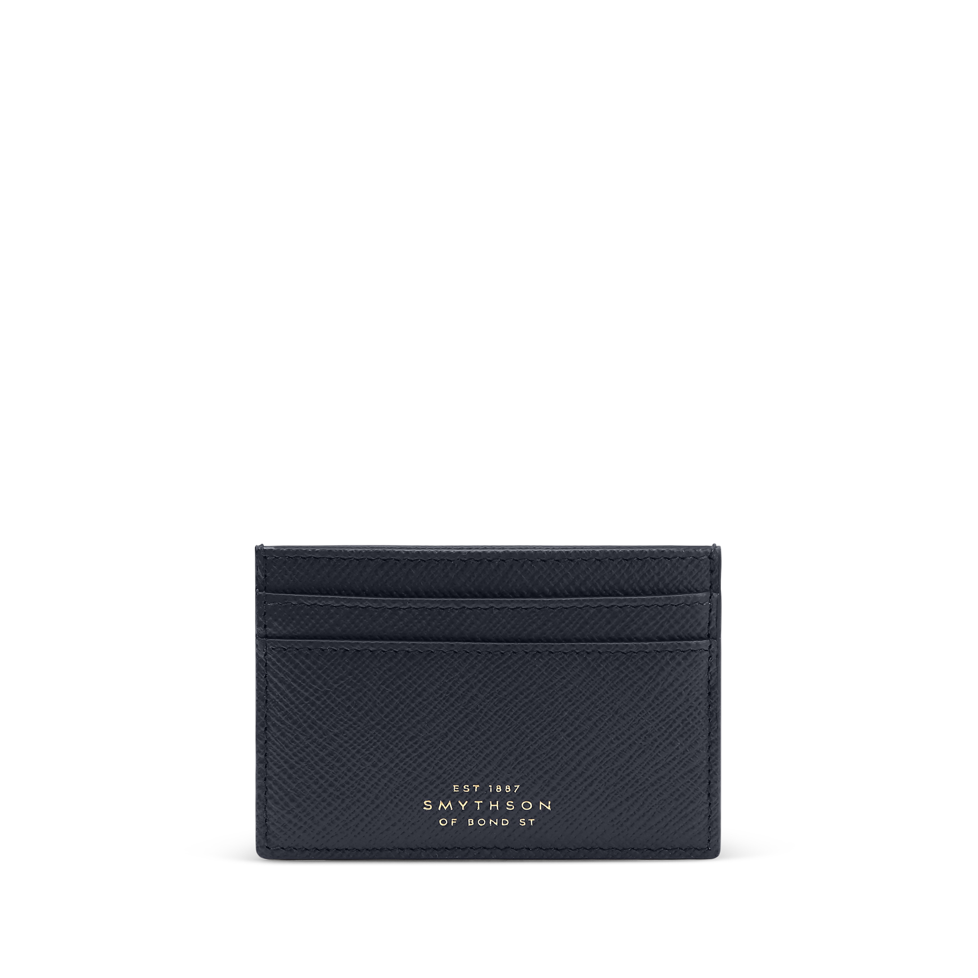 Flat Card Holder in Panama in navy | Smythson