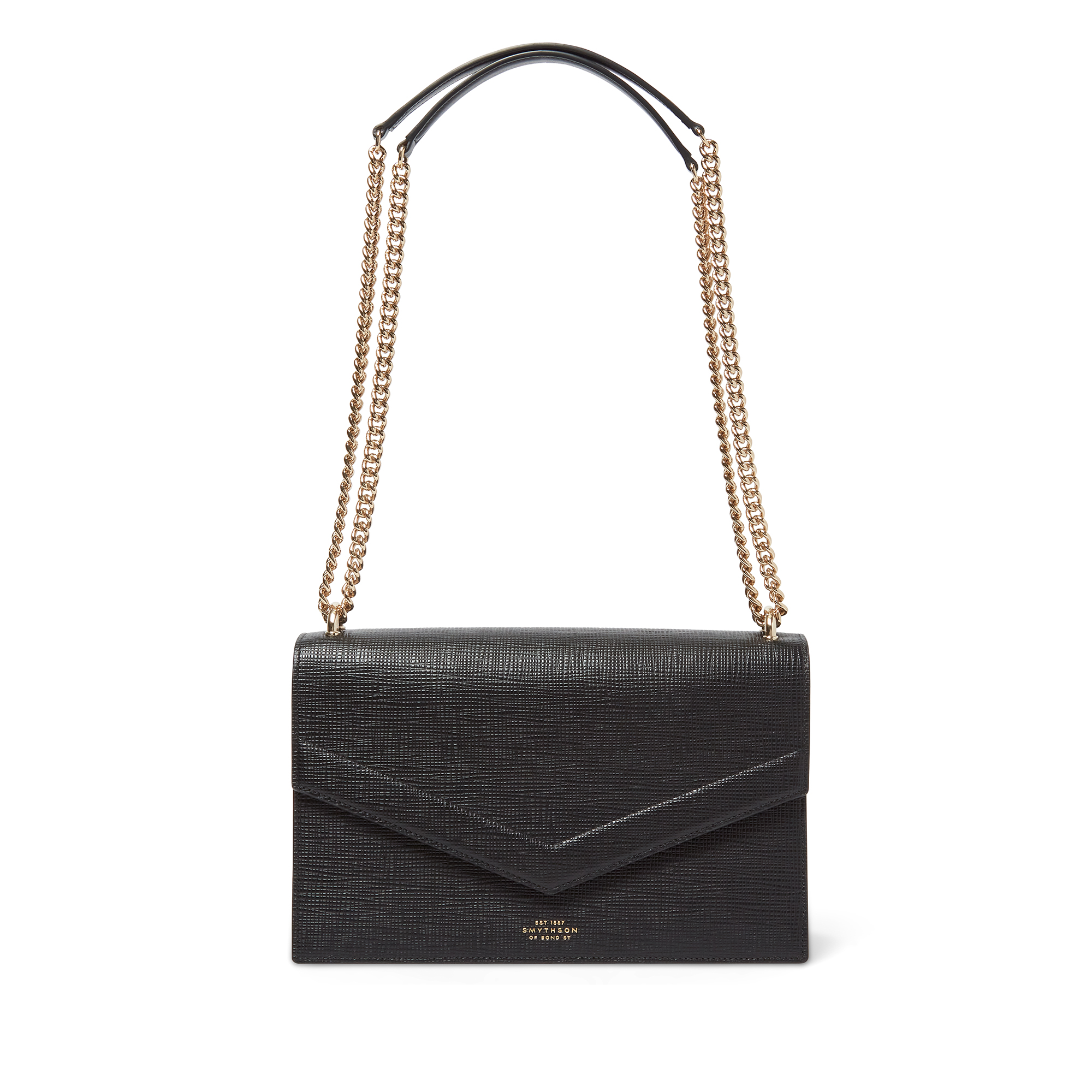 Smythson Envelope Bag with Chain in Panama
