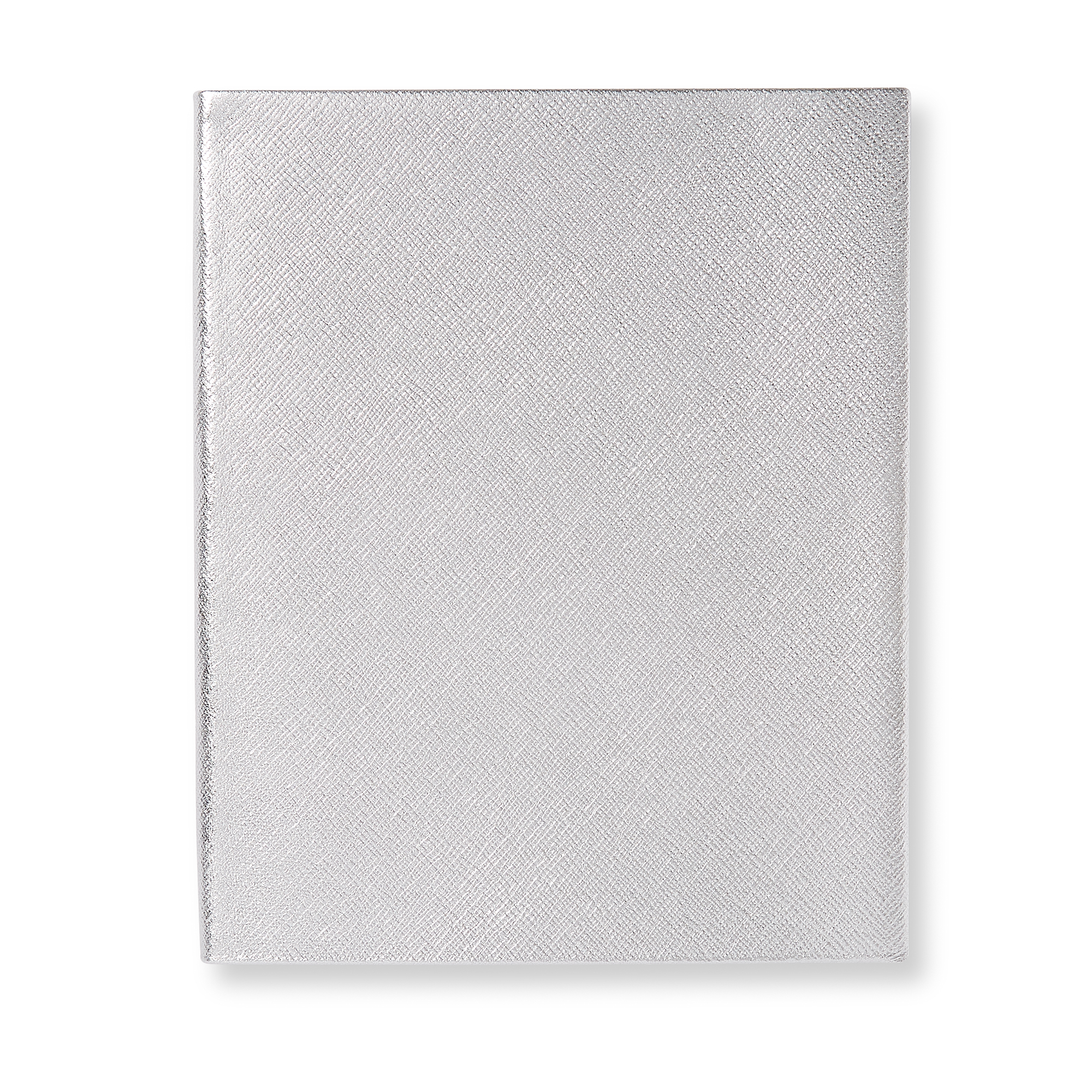 Smythson Portobello Notebook In Panama In Silver