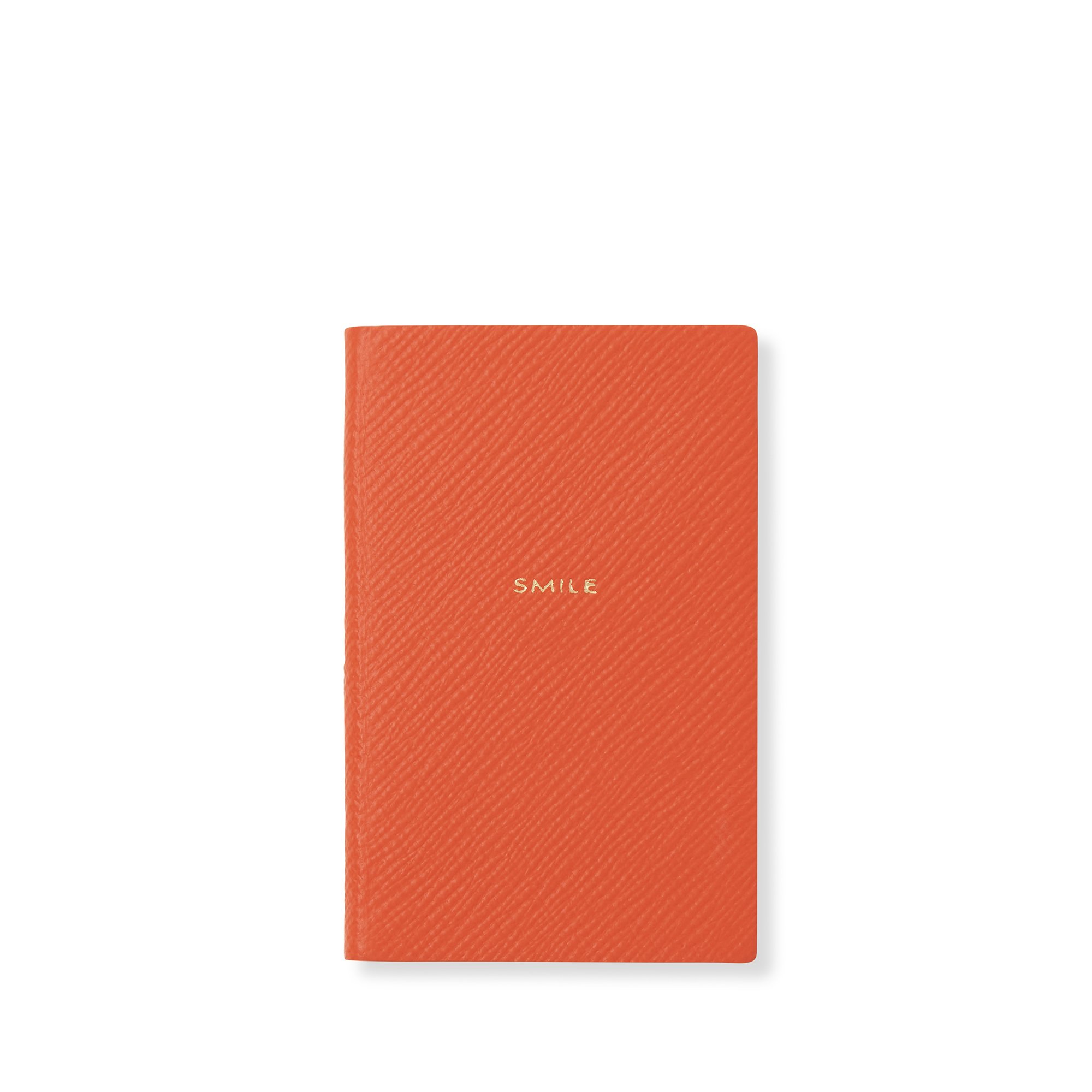 Smythson Smile Wafer Notebook In Panama In Orange