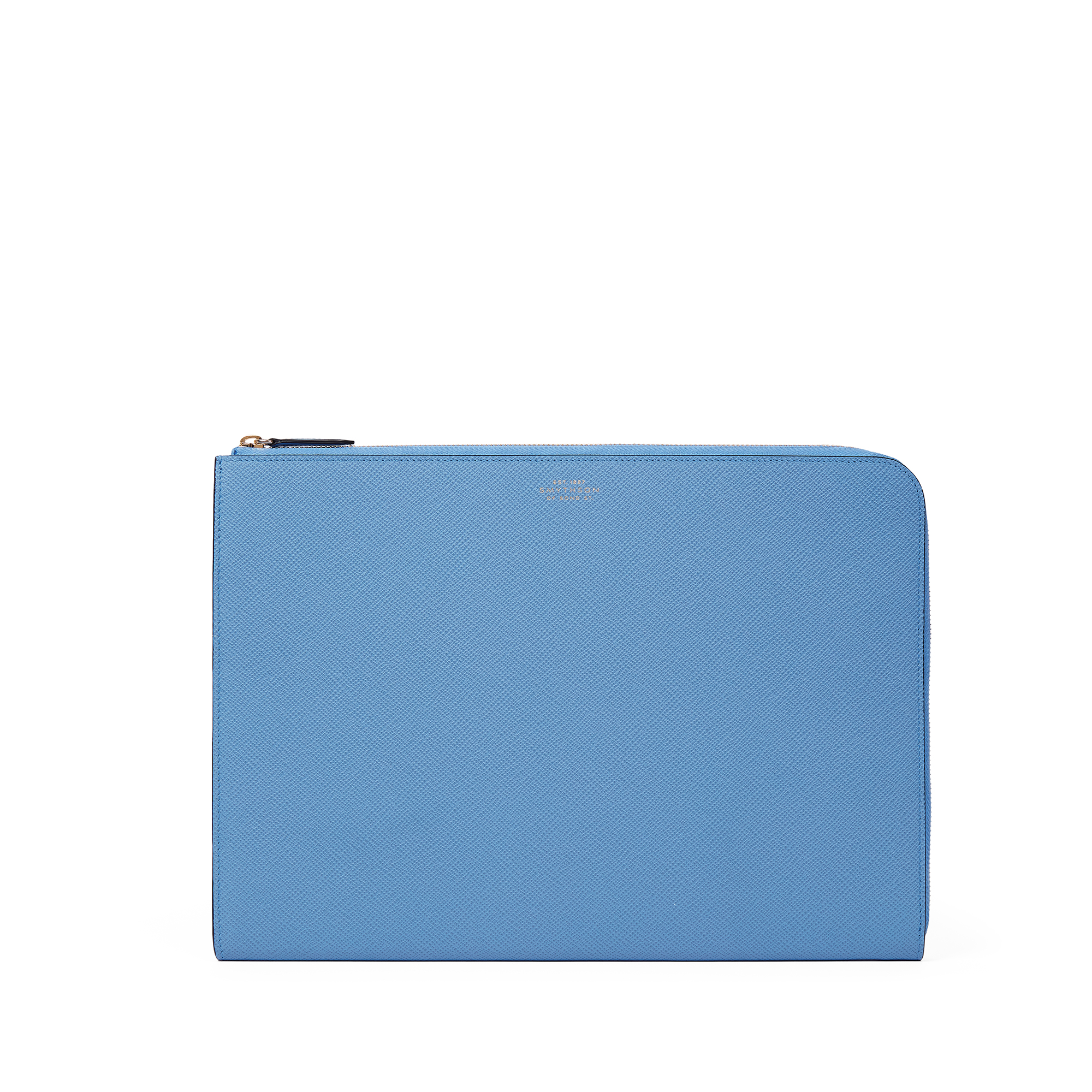 Shop Smythson Small Laptop Case In Panama In Nile Blue