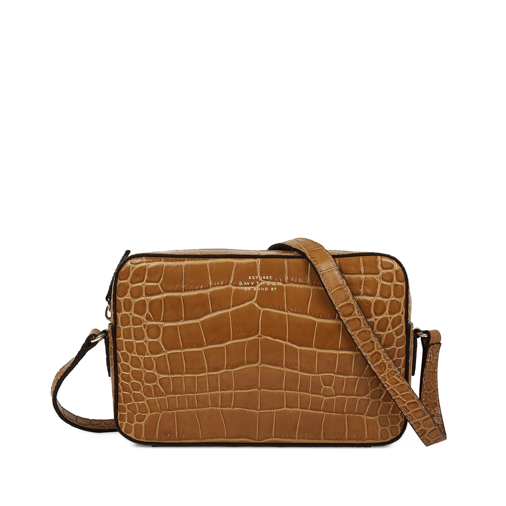 Smythson Small Camera Bag In Mara In Mushroom