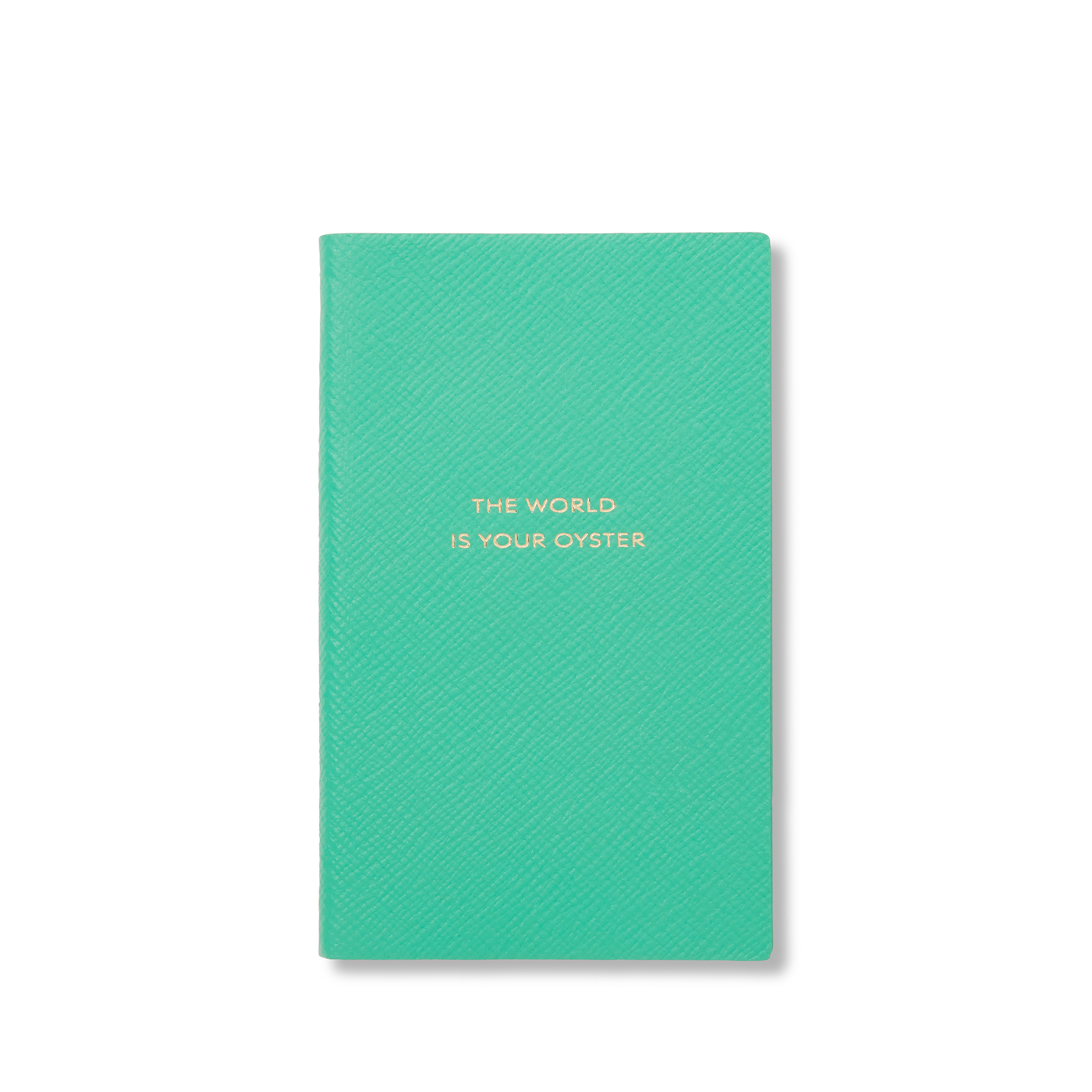 Smythson The World Is Your Oyster Panama Notebook In Jade