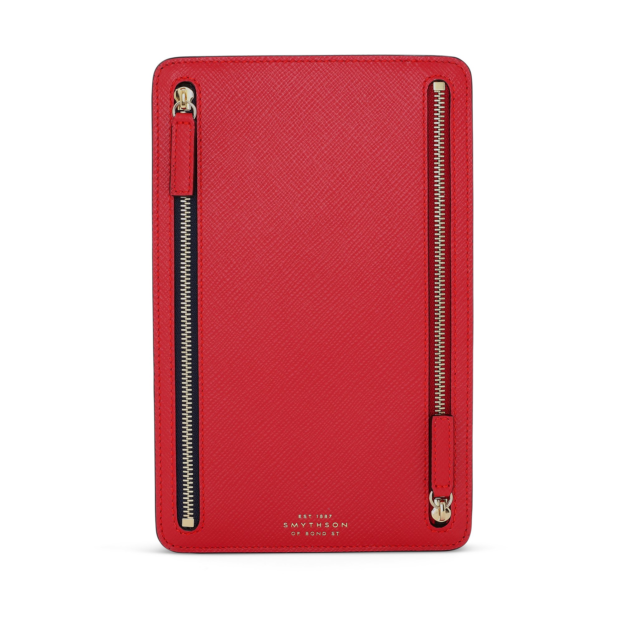 Panamaレザーマルチジップケース in scarlet red | Smythson