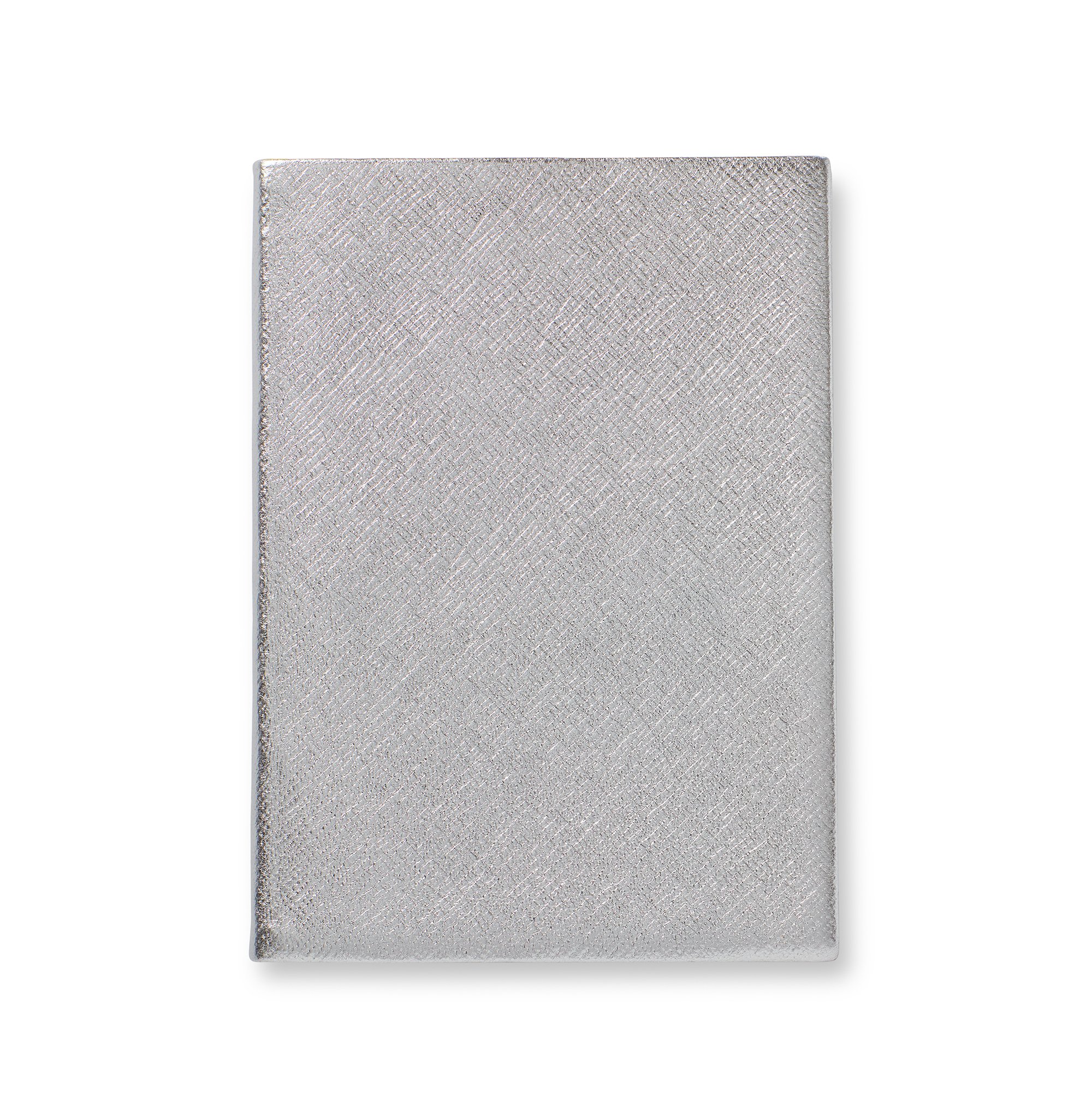 Smythson Soho Notebook In Panama In Silver