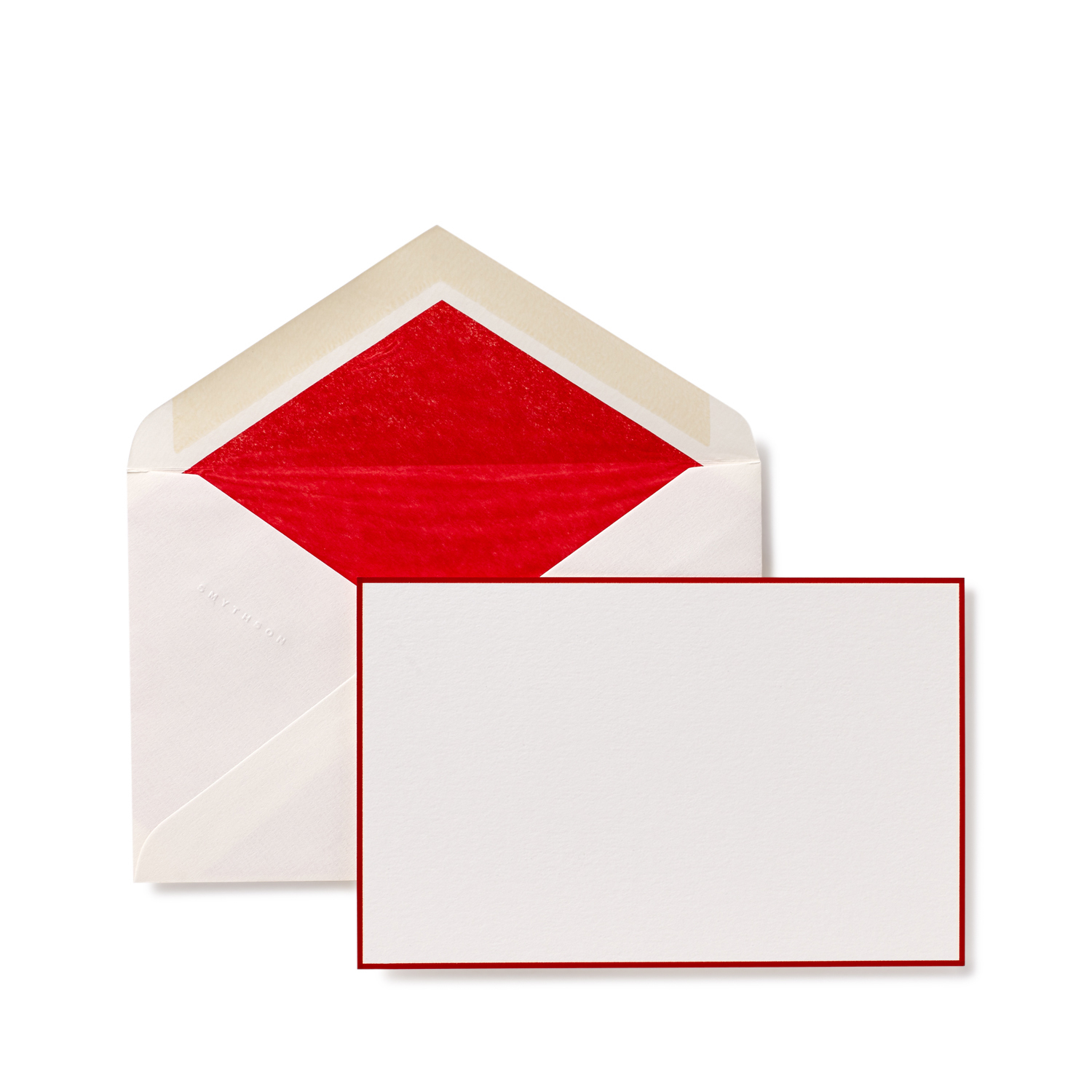 Smythson Bordered Correspondence Cards In Poinsettia Red